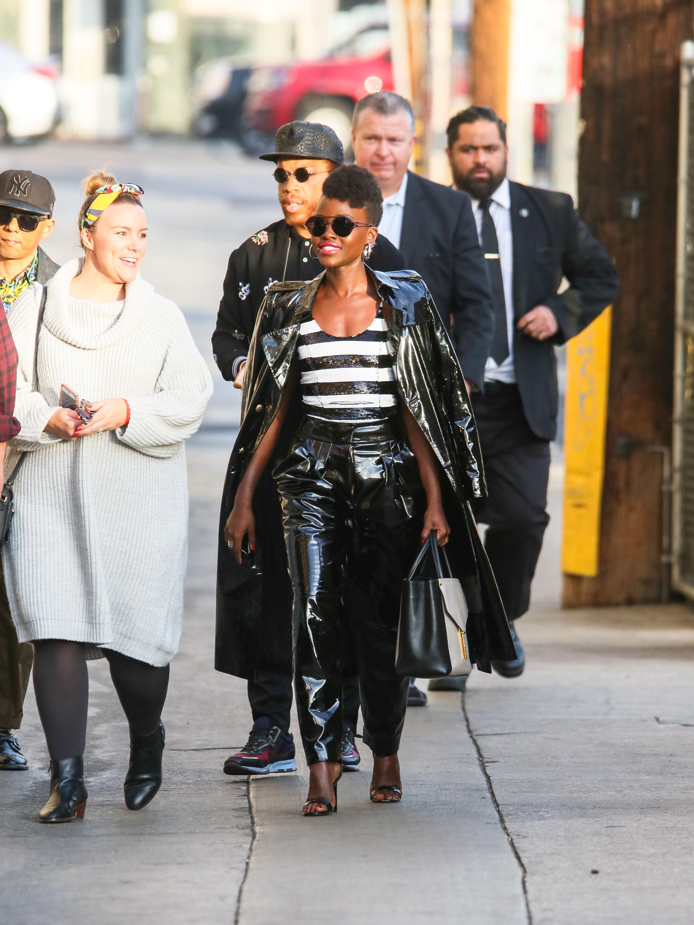 Lupita Nyong’o seen arriving at Jimmy Kimmel Live Studios