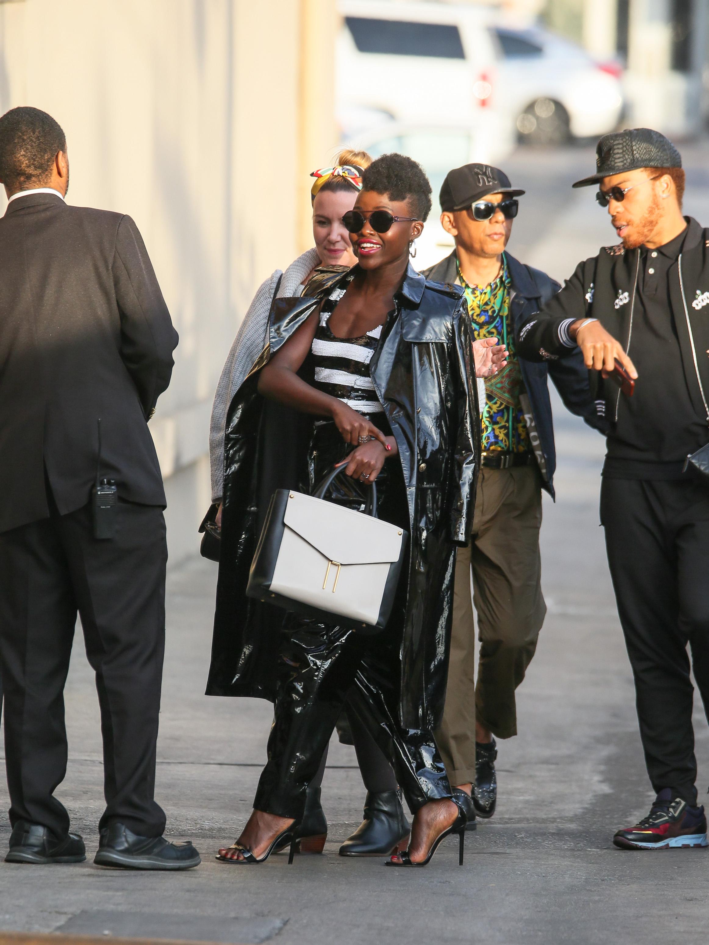 Lupita Nyong’o seen arriving at Jimmy Kimmel Live Studios