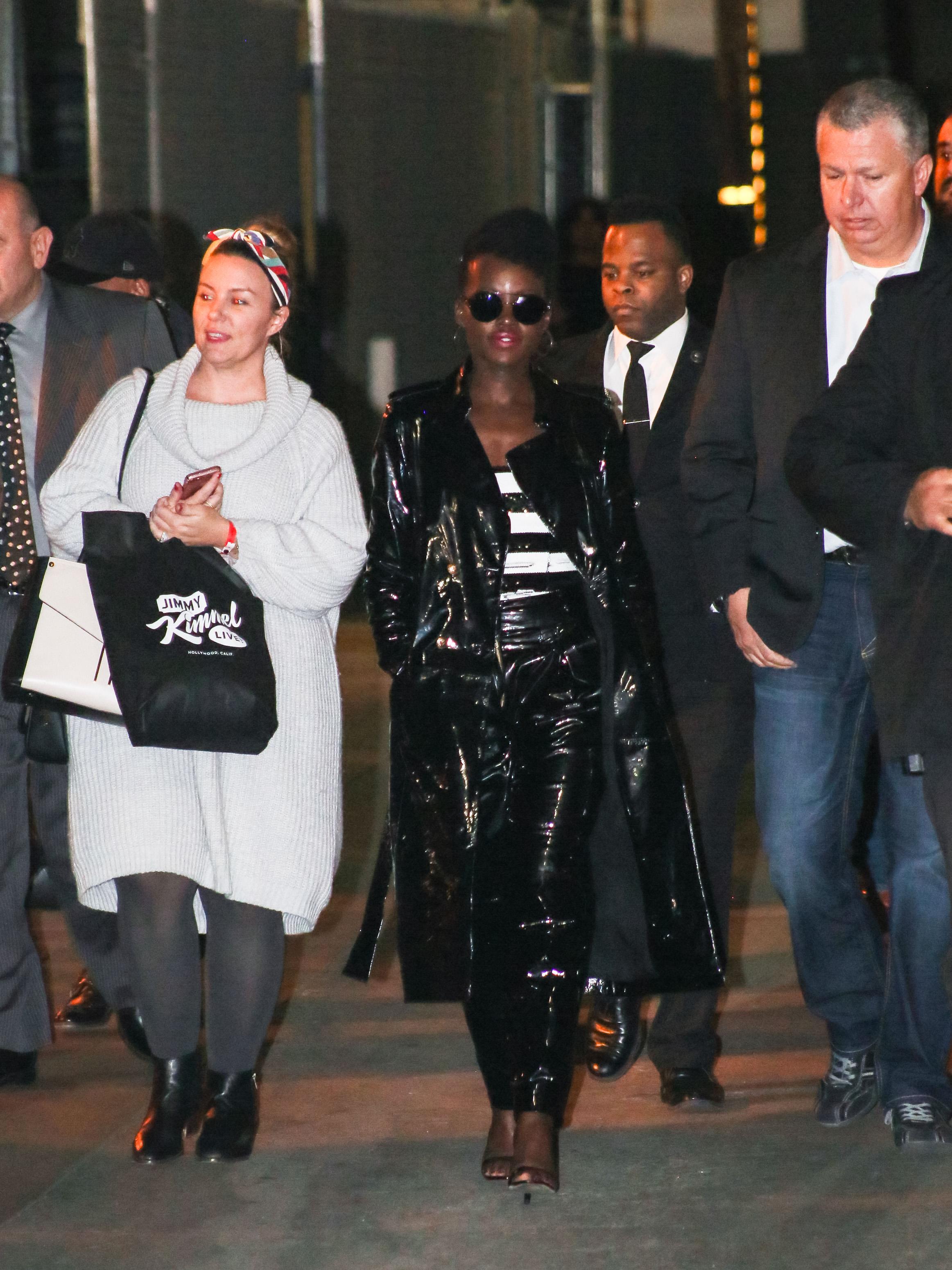 Lupita Nyong’o seen arriving at Jimmy Kimmel Live Studios