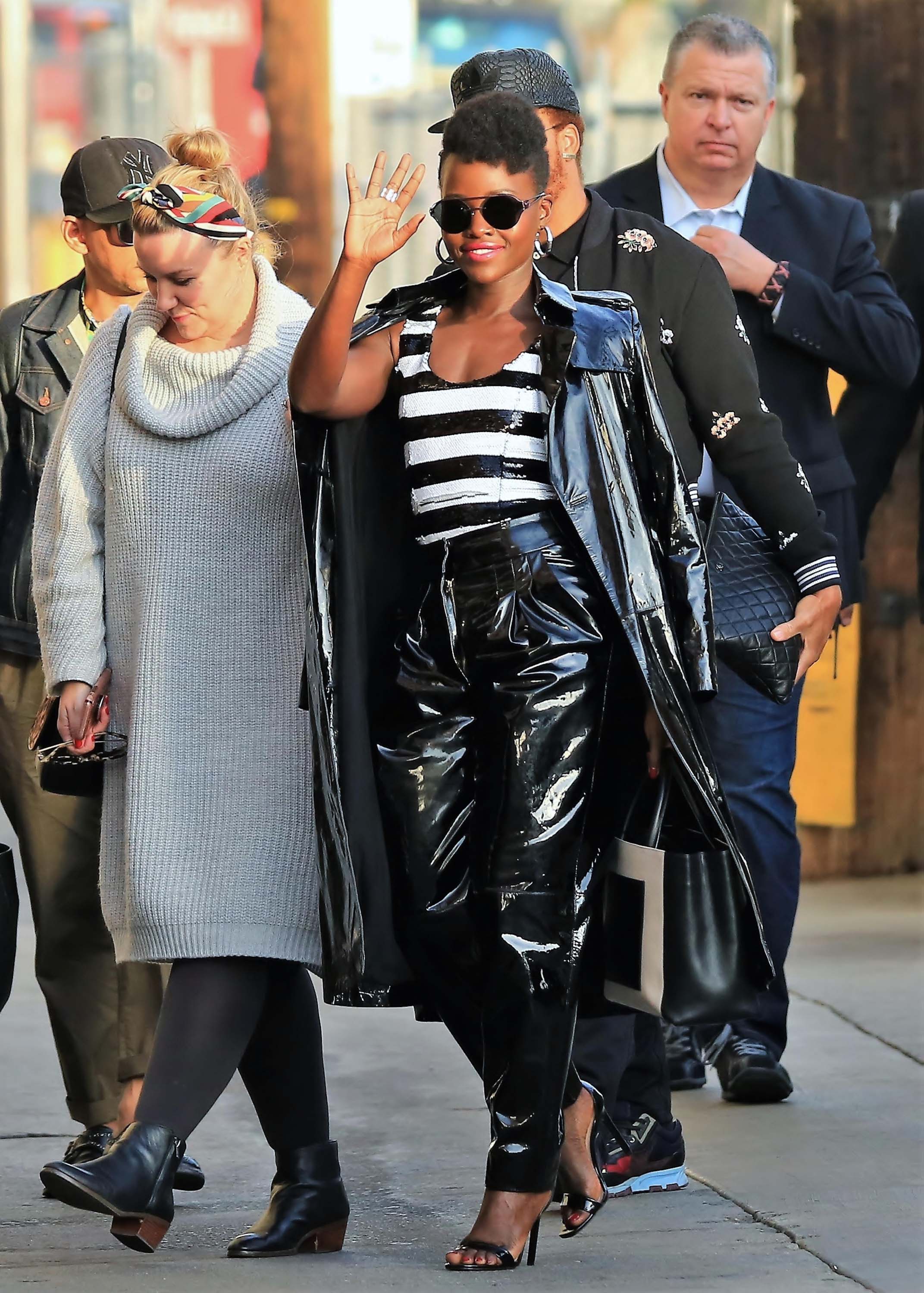 Lupita Nyong’o seen arriving at Jimmy Kimmel Live Studios