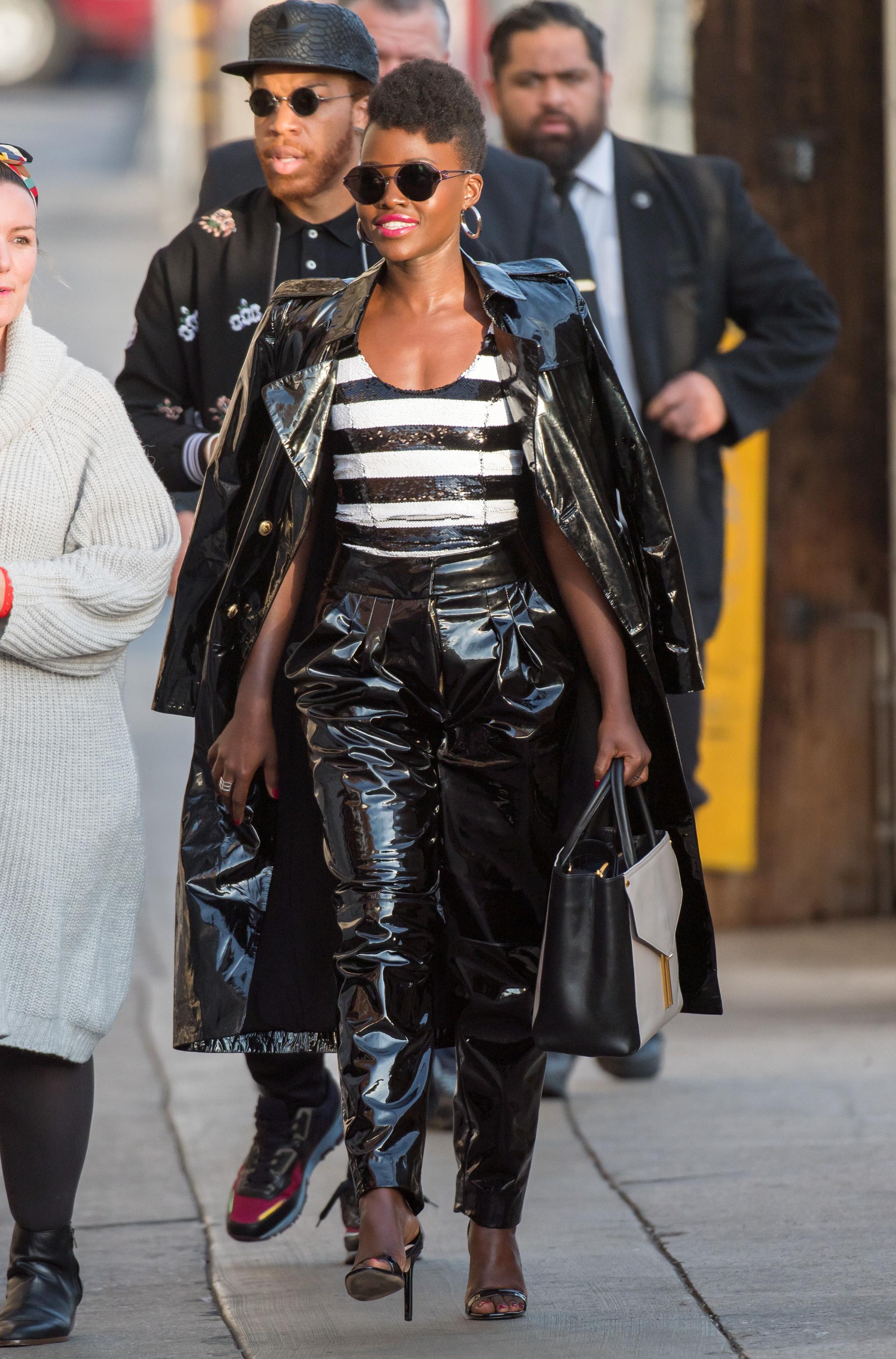 Lupita Nyong’o seen arriving at Jimmy Kimmel Live Studios