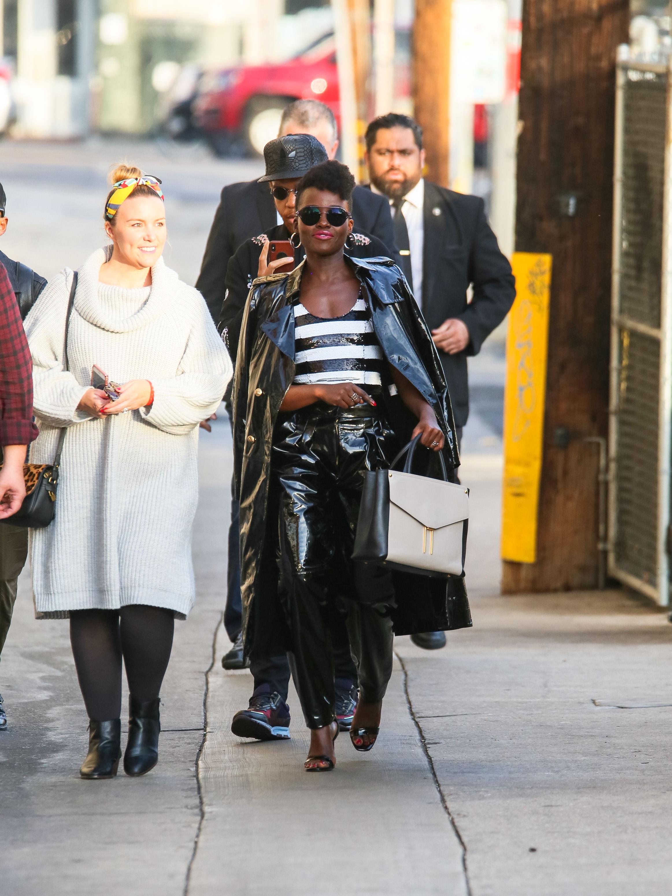 Lupita Nyong’o seen arriving at Jimmy Kimmel Live Studios