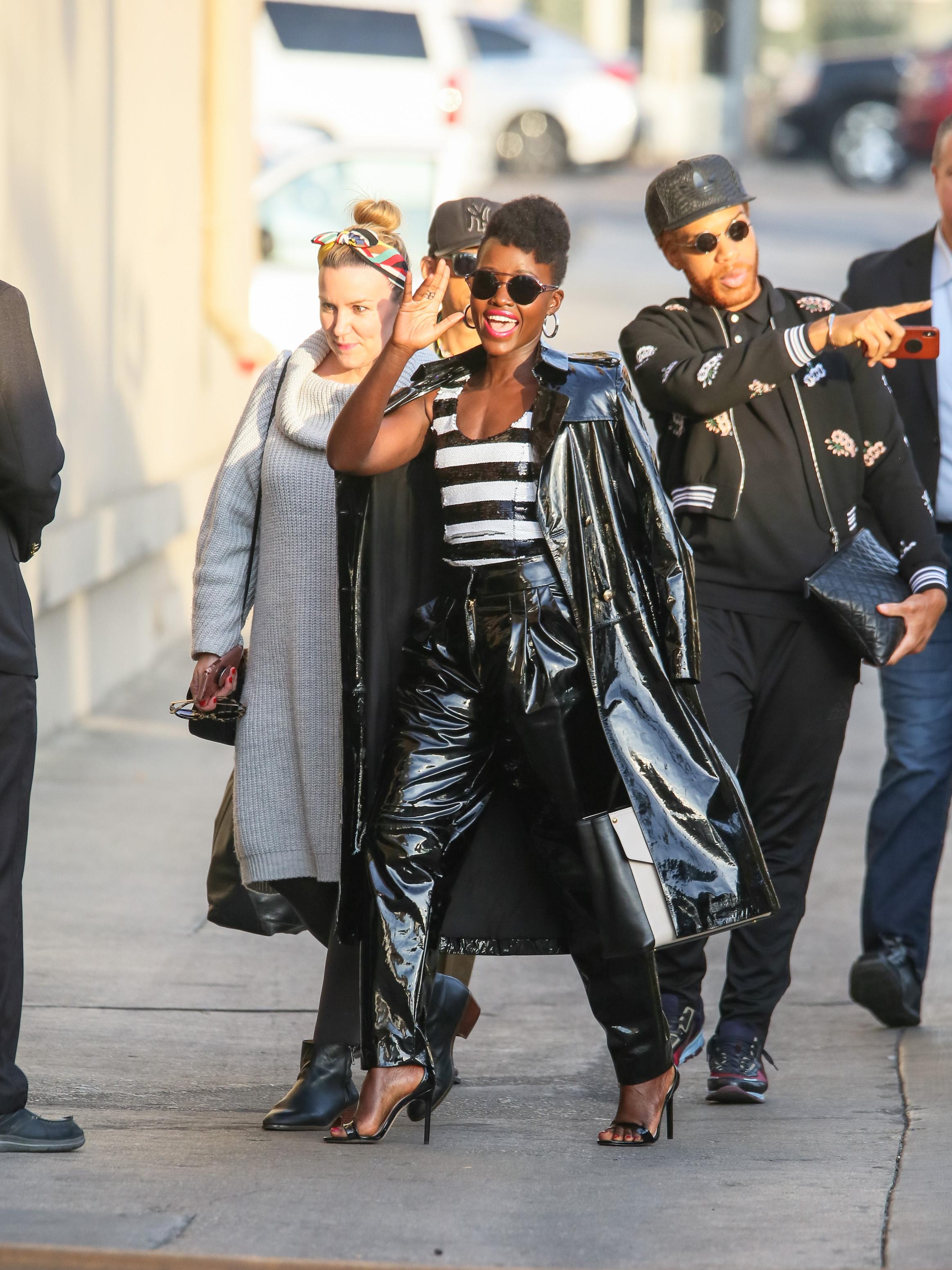 Lupita Nyong’o seen arriving at Jimmy Kimmel Live Studios