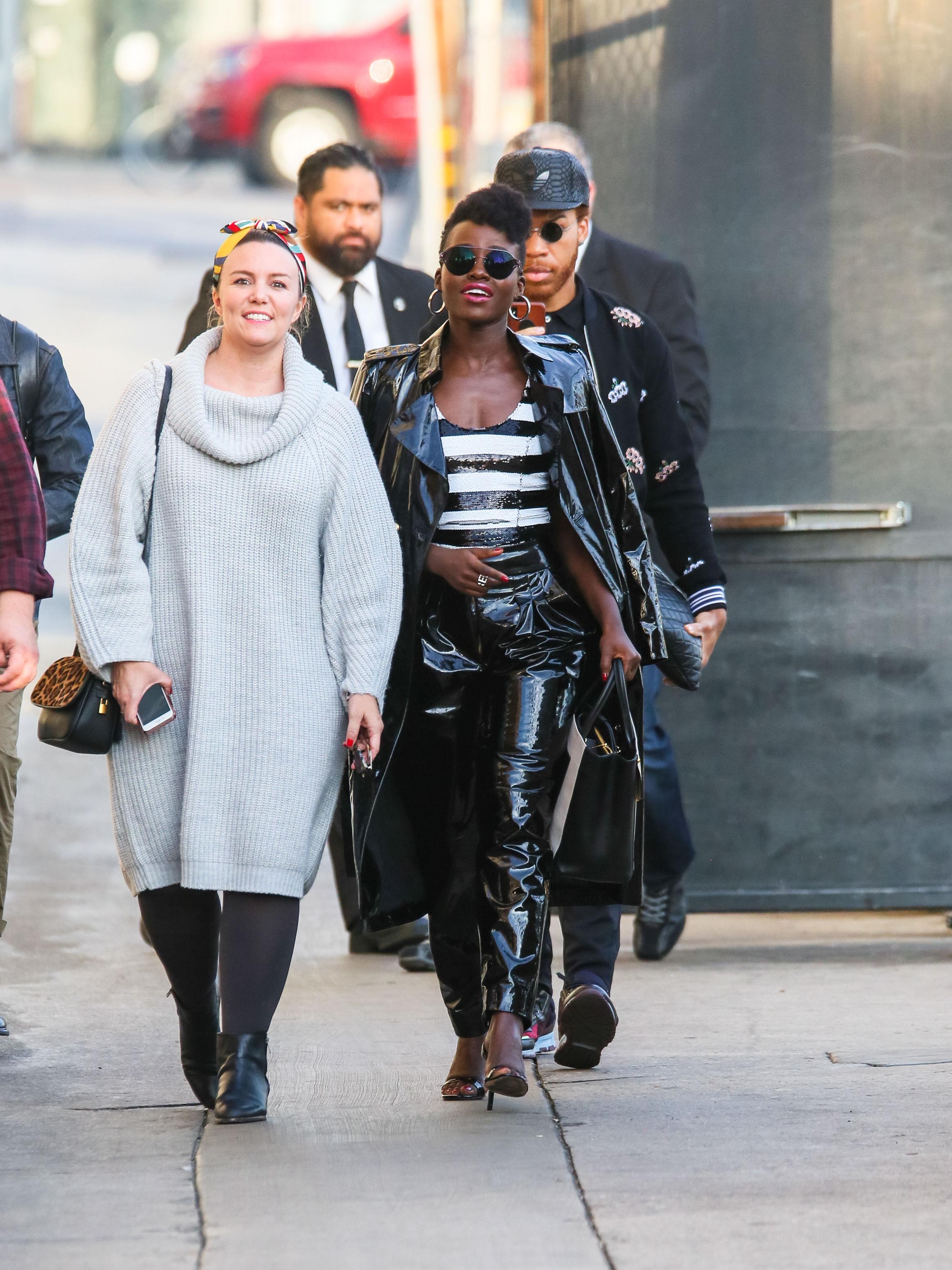 Lupita Nyong’o seen arriving at Jimmy Kimmel Live Studios