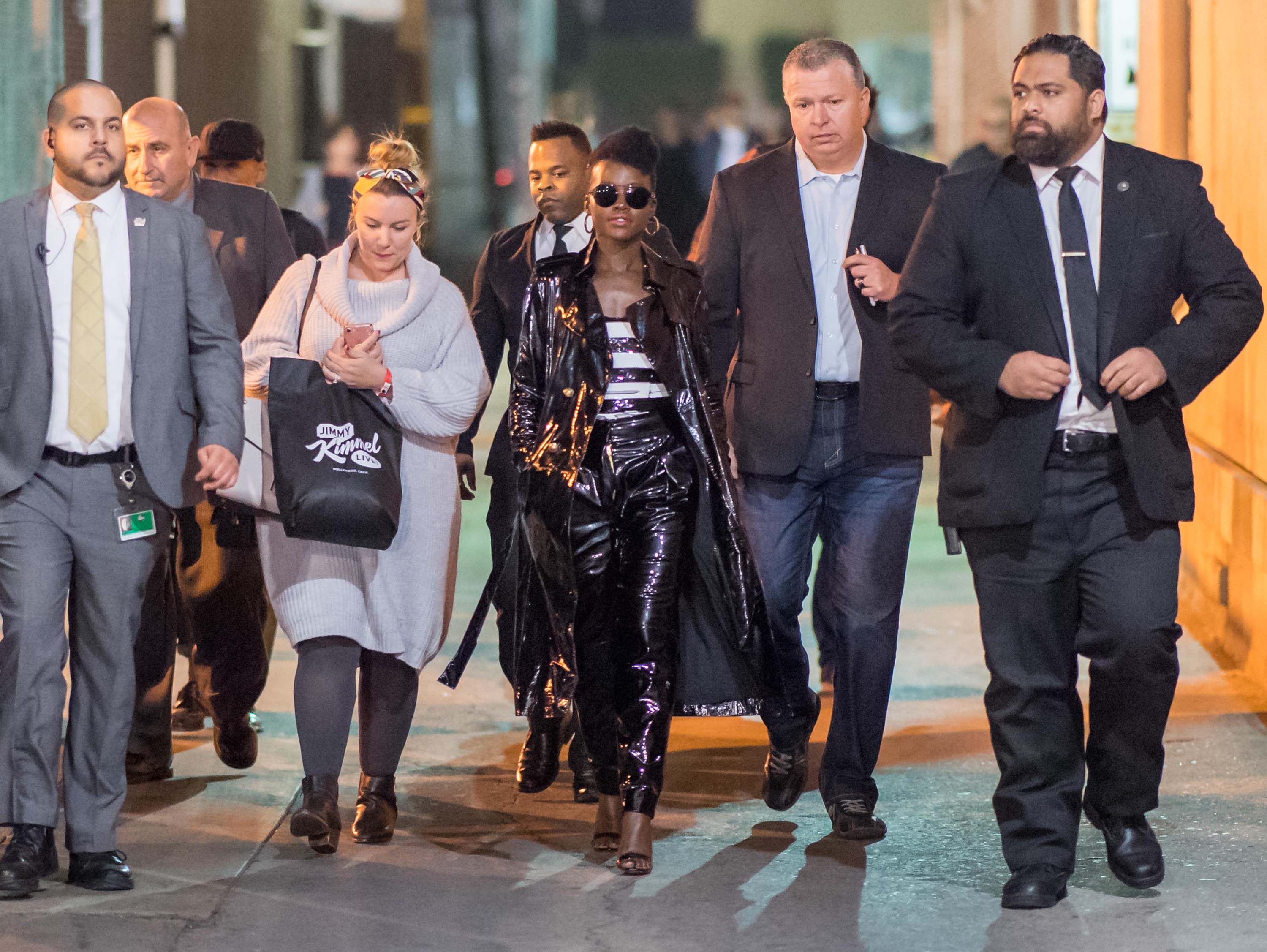 Lupita Nyong’o seen arriving at Jimmy Kimmel Live Studios