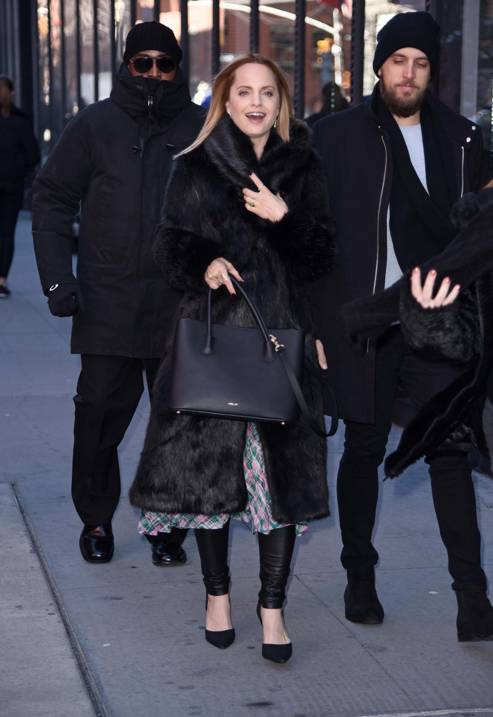 Mena Suvari arrives at AOL Build