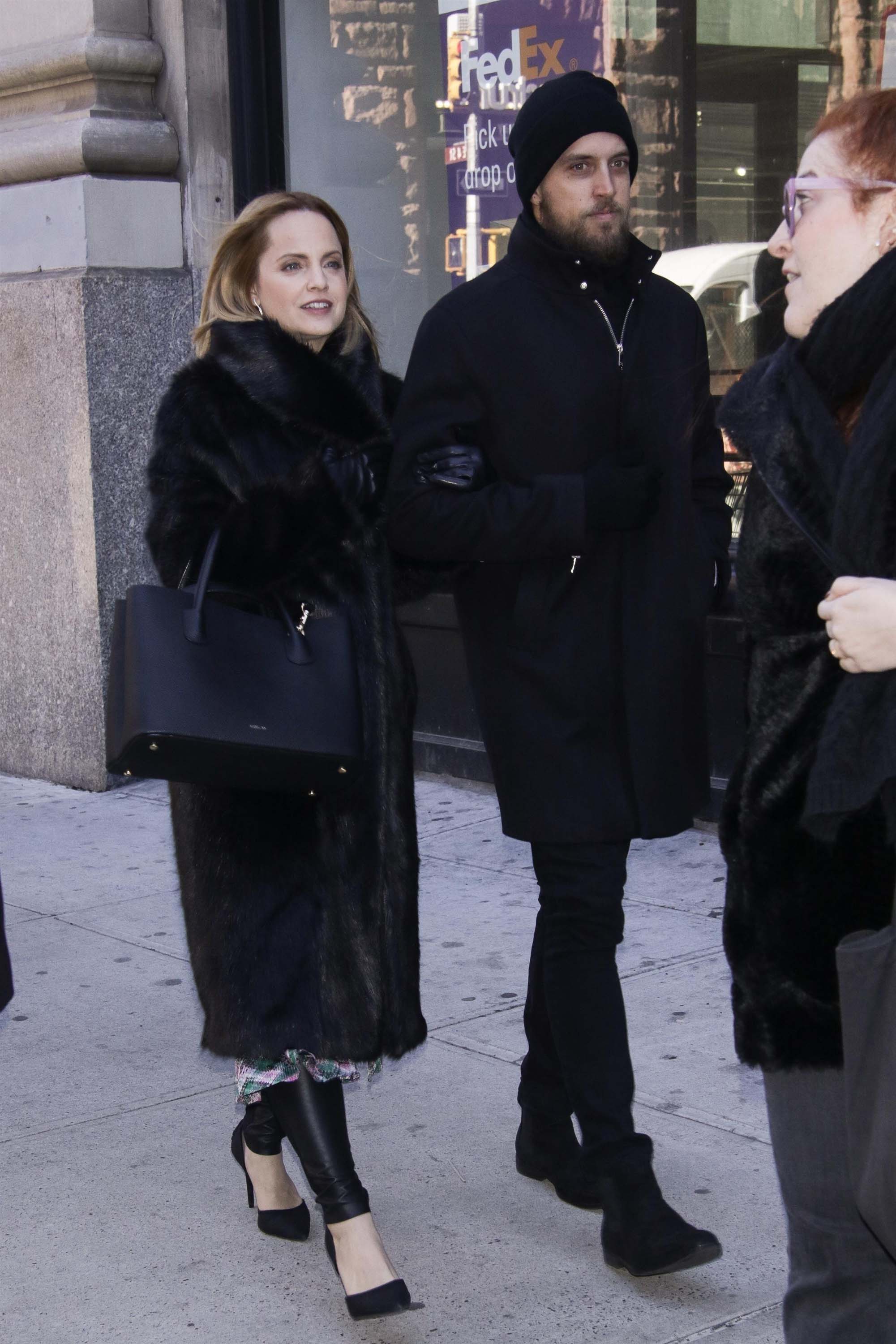 Mena Suvari arrives at AOL Build