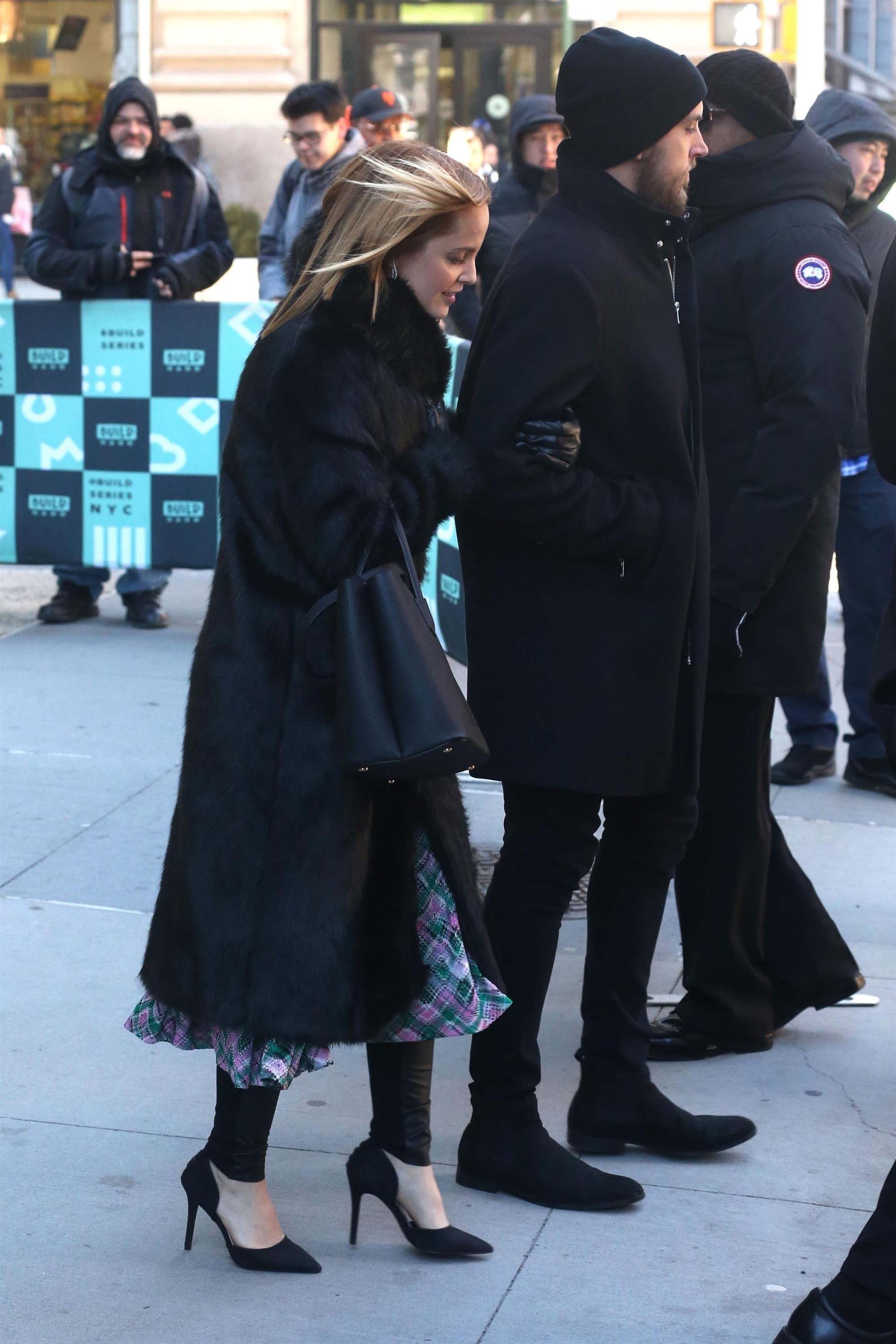 Mena Suvari arrives at AOL Build