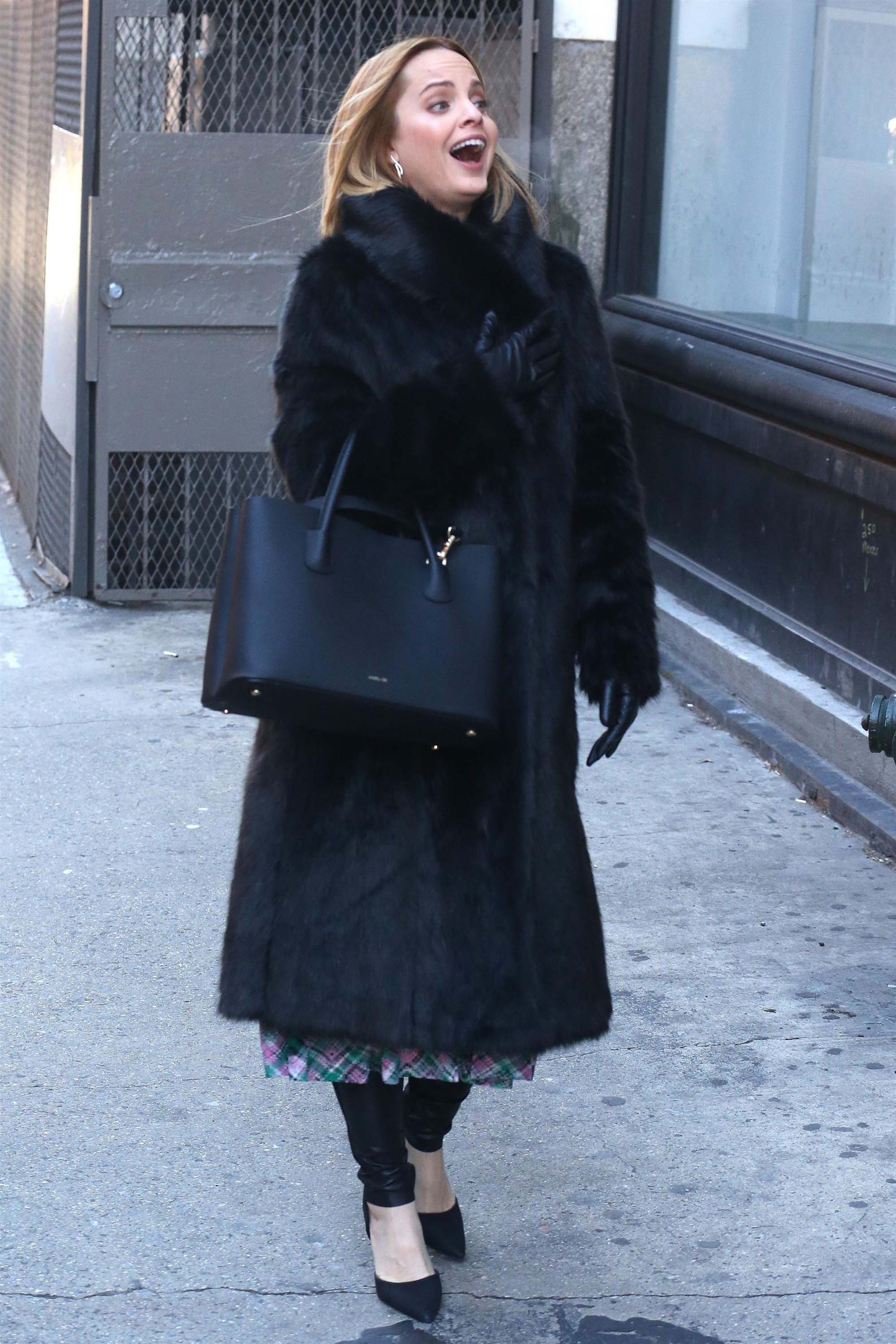 Mena Suvari arrives at AOL Build