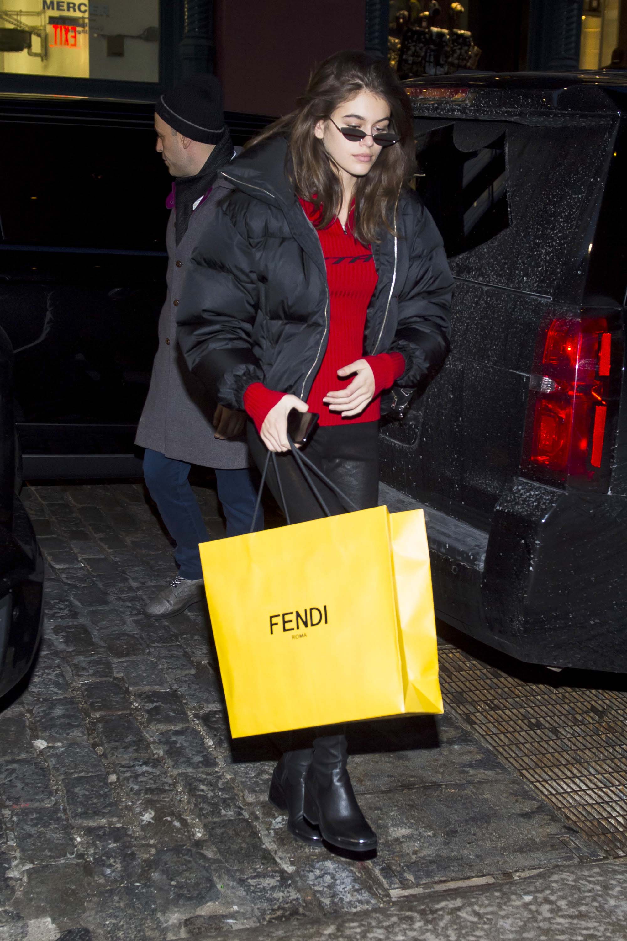 Kaia Gerber shopping in NYC