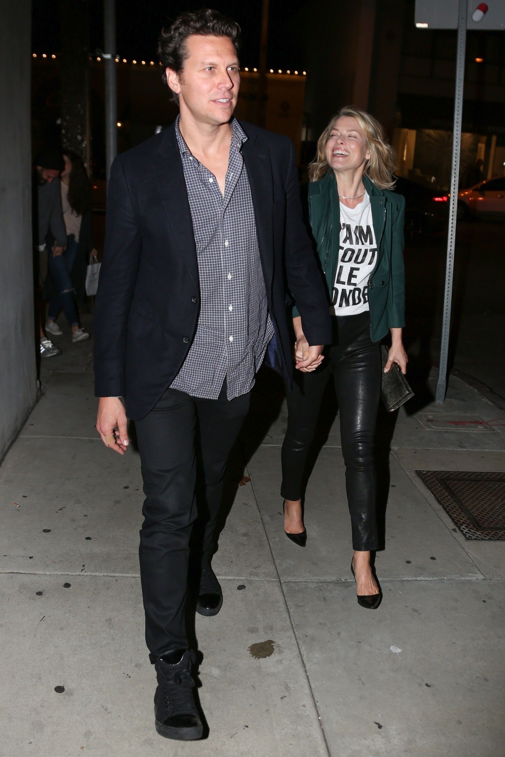 Ali Larter arrives for a dinner date with husband Hayes MacArthur