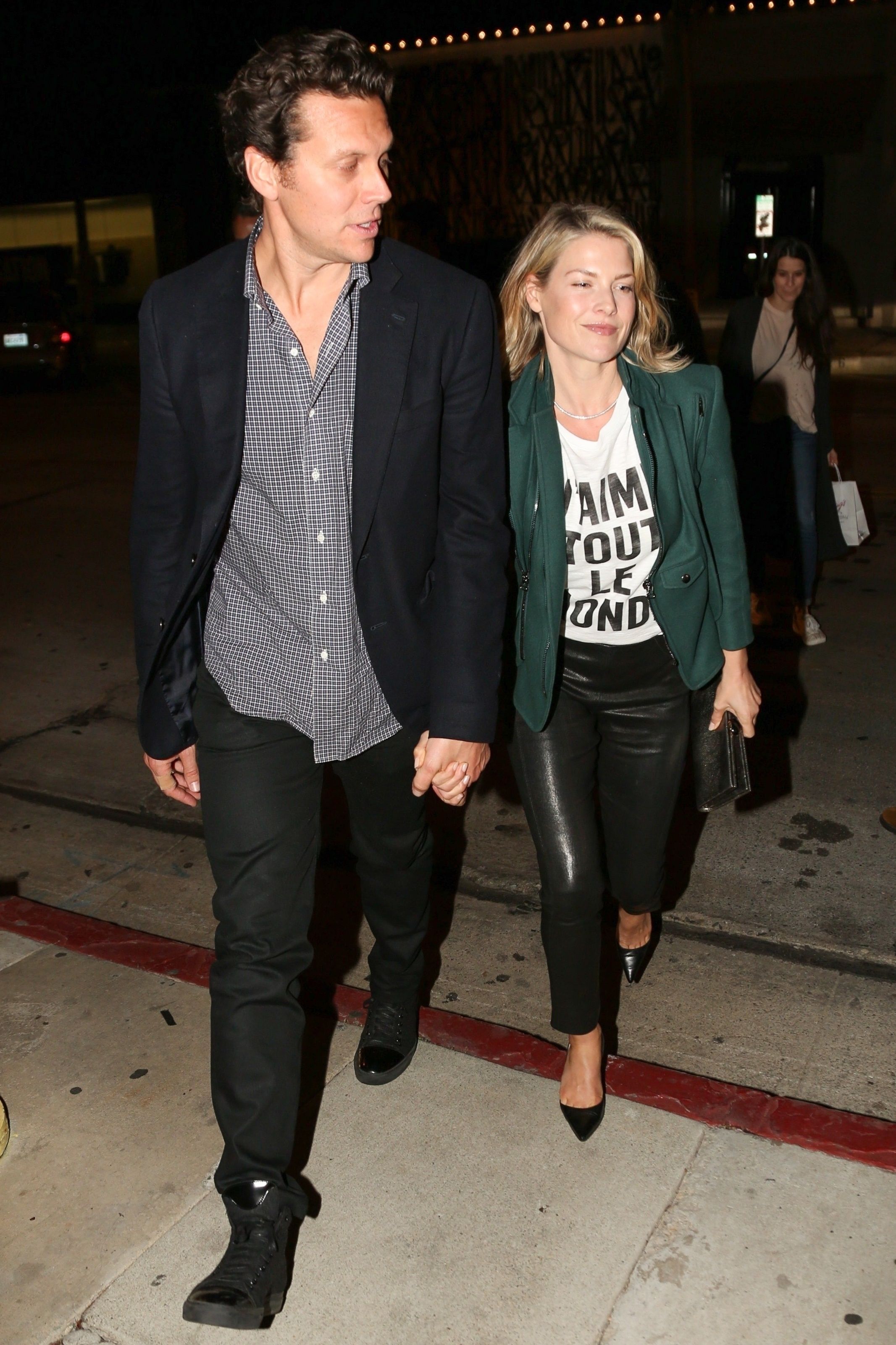 Ali Larter arrives for a dinner date with husband Hayes MacArthur