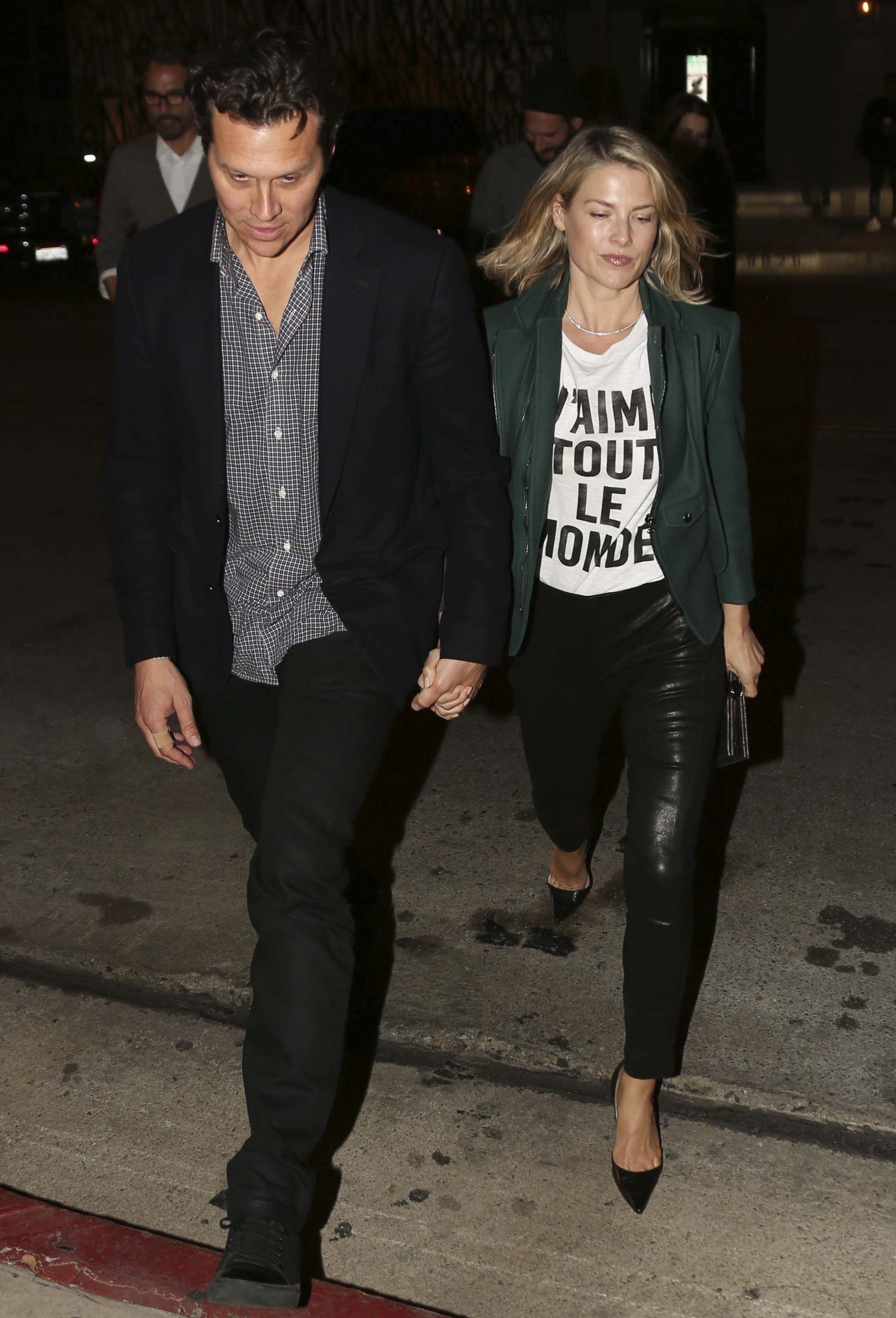 Ali Larter arrives for a dinner date with husband Hayes MacArthur