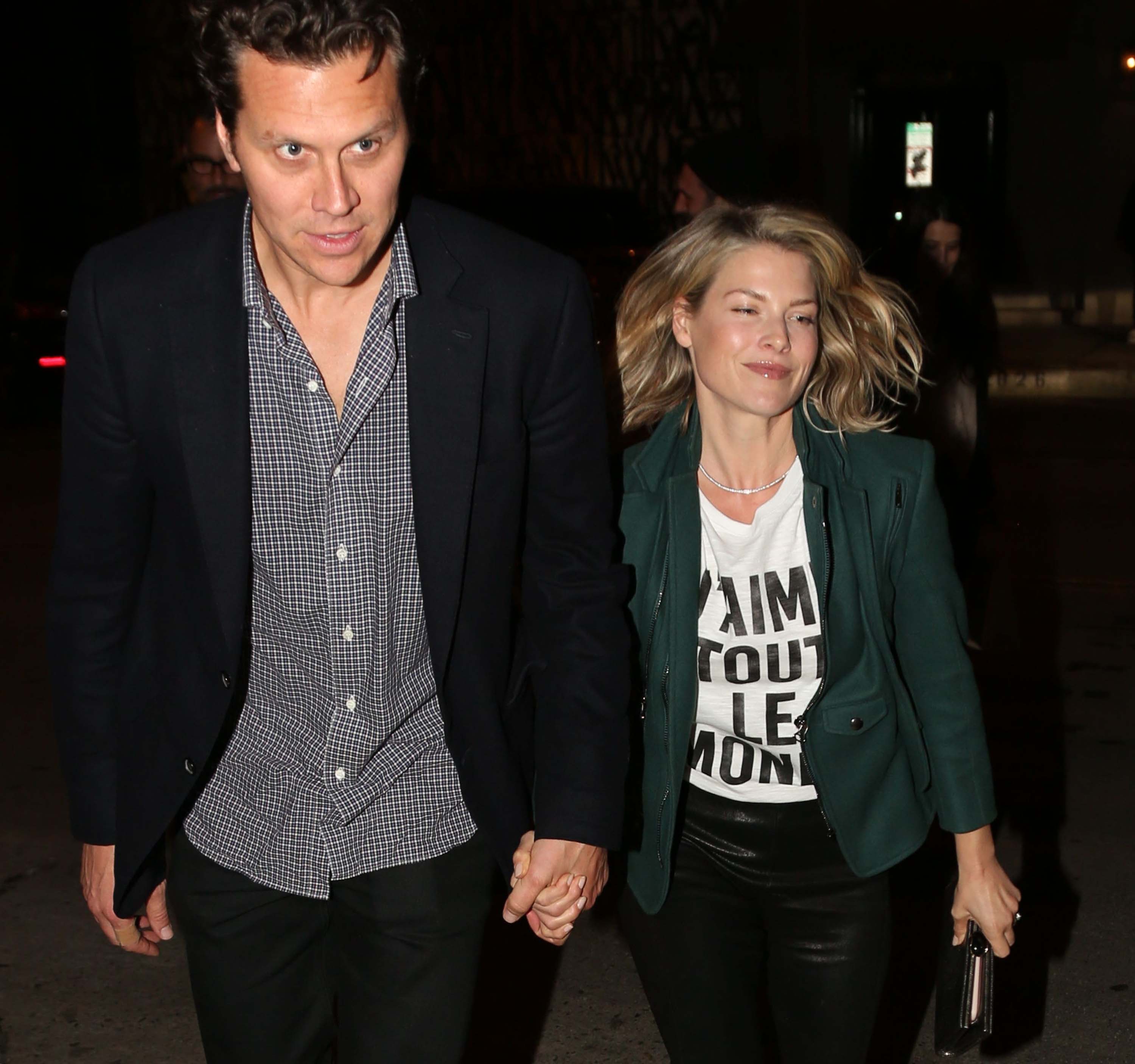 Ali Larter arrives for a dinner date with husband Hayes MacArthur