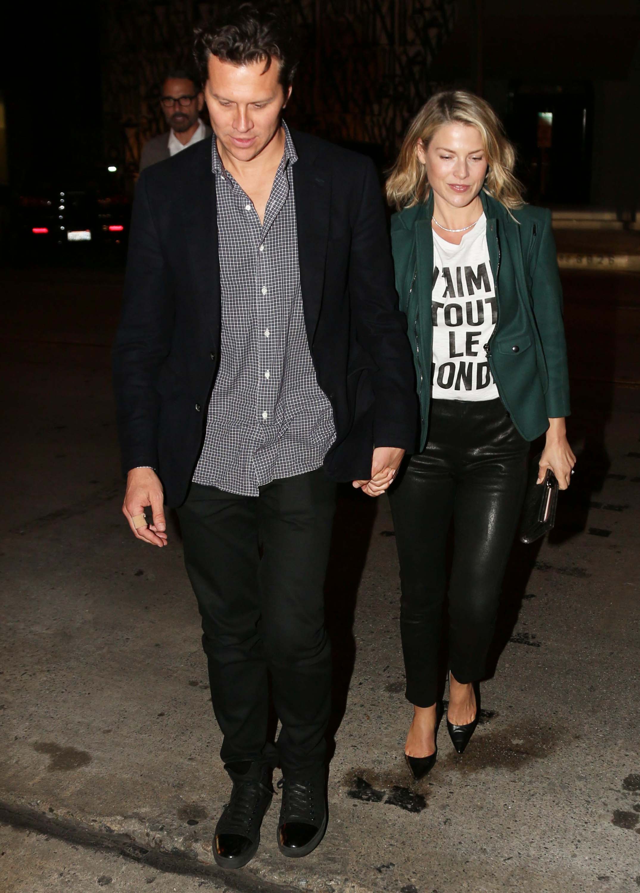 Ali Larter arrives for a dinner date with husband Hayes MacArthur