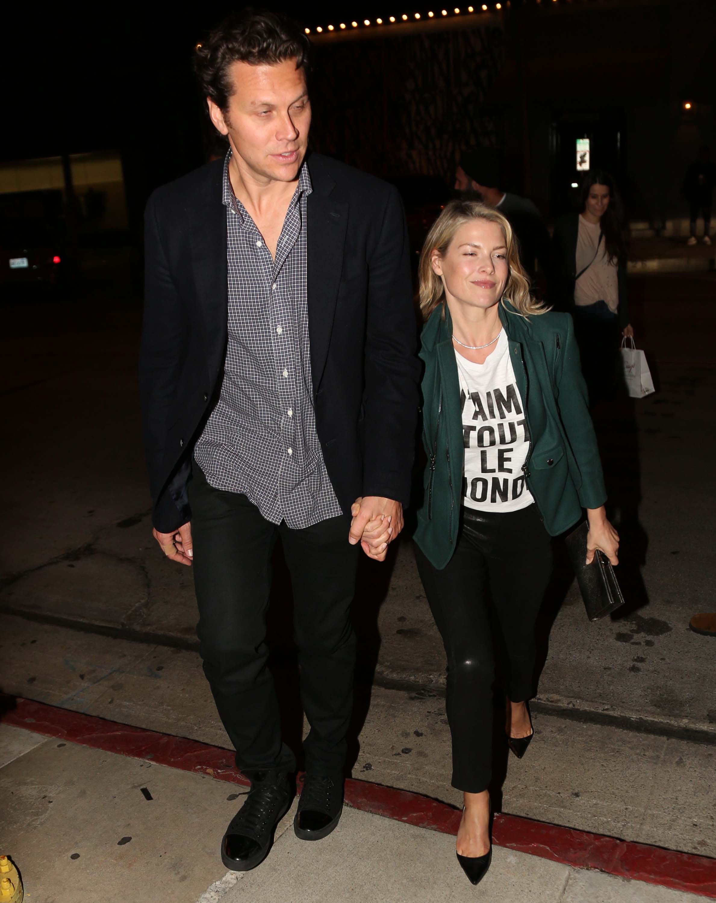 Ali Larter arrives for a dinner date with husband Hayes MacArthur