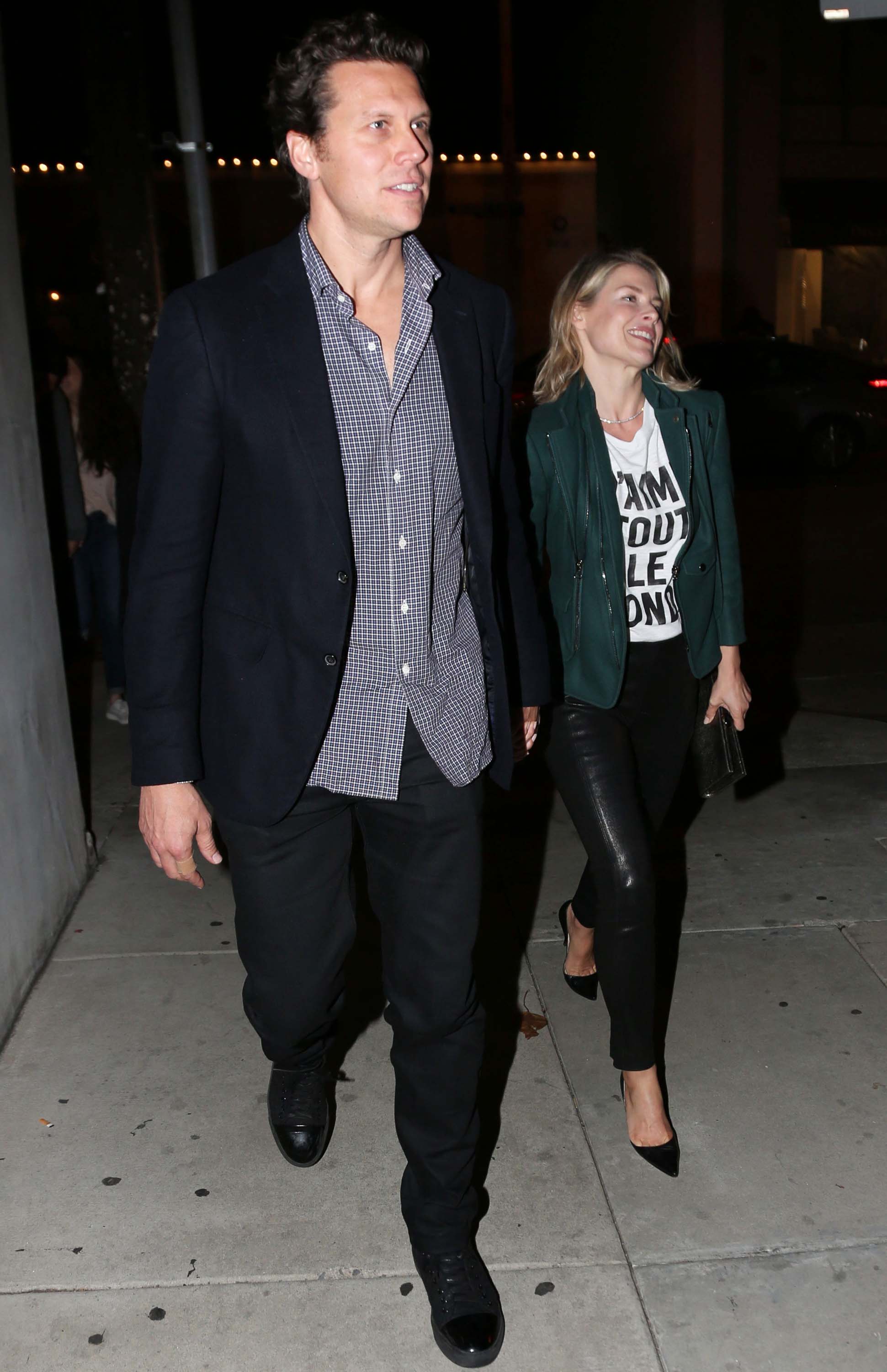 Ali Larter arrives for a dinner date with husband Hayes MacArthur