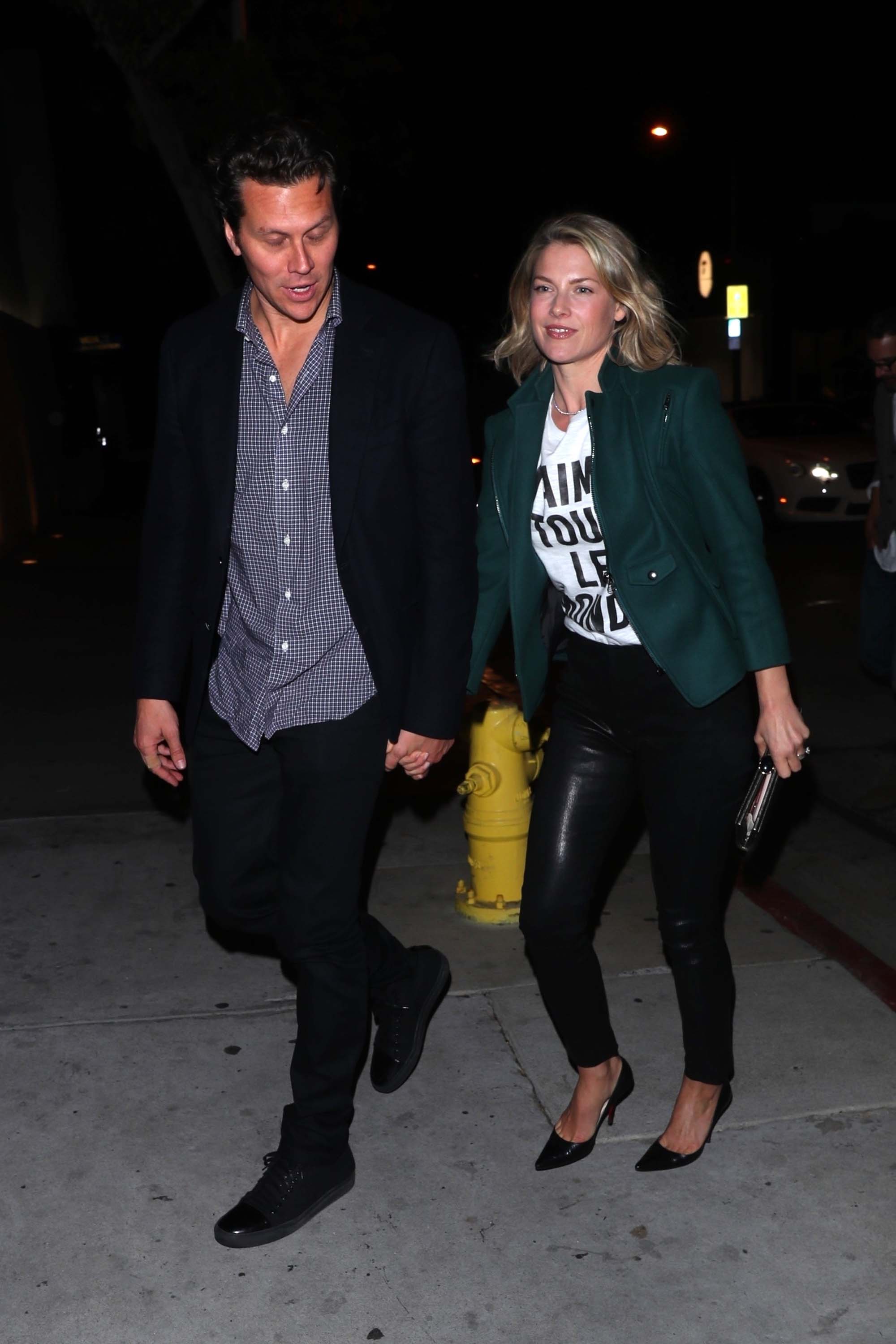 Ali Larter arrives for a dinner date with husband Hayes MacArthur