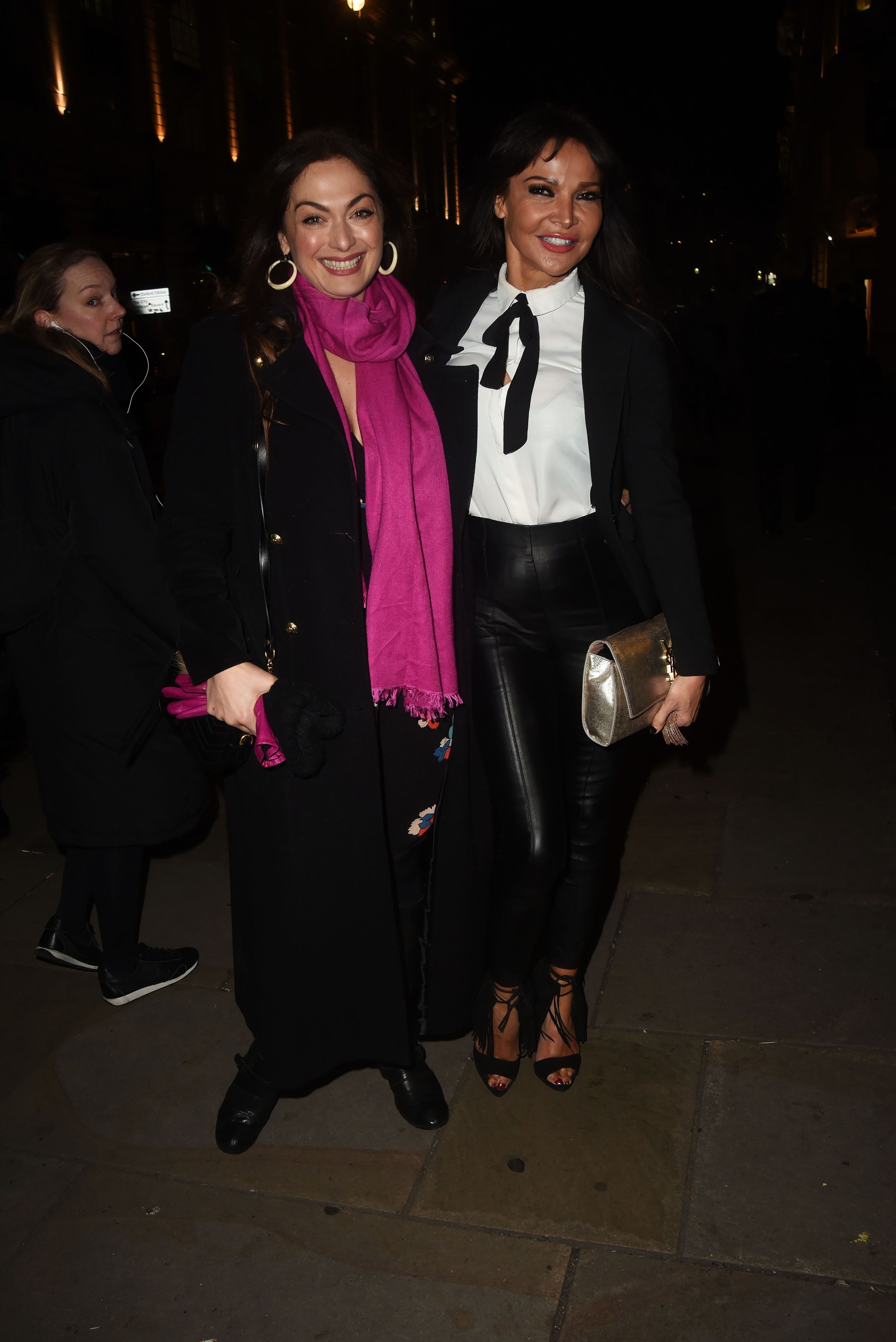 Lizzie Cundy pose for the camera while at the ITV Gala Party