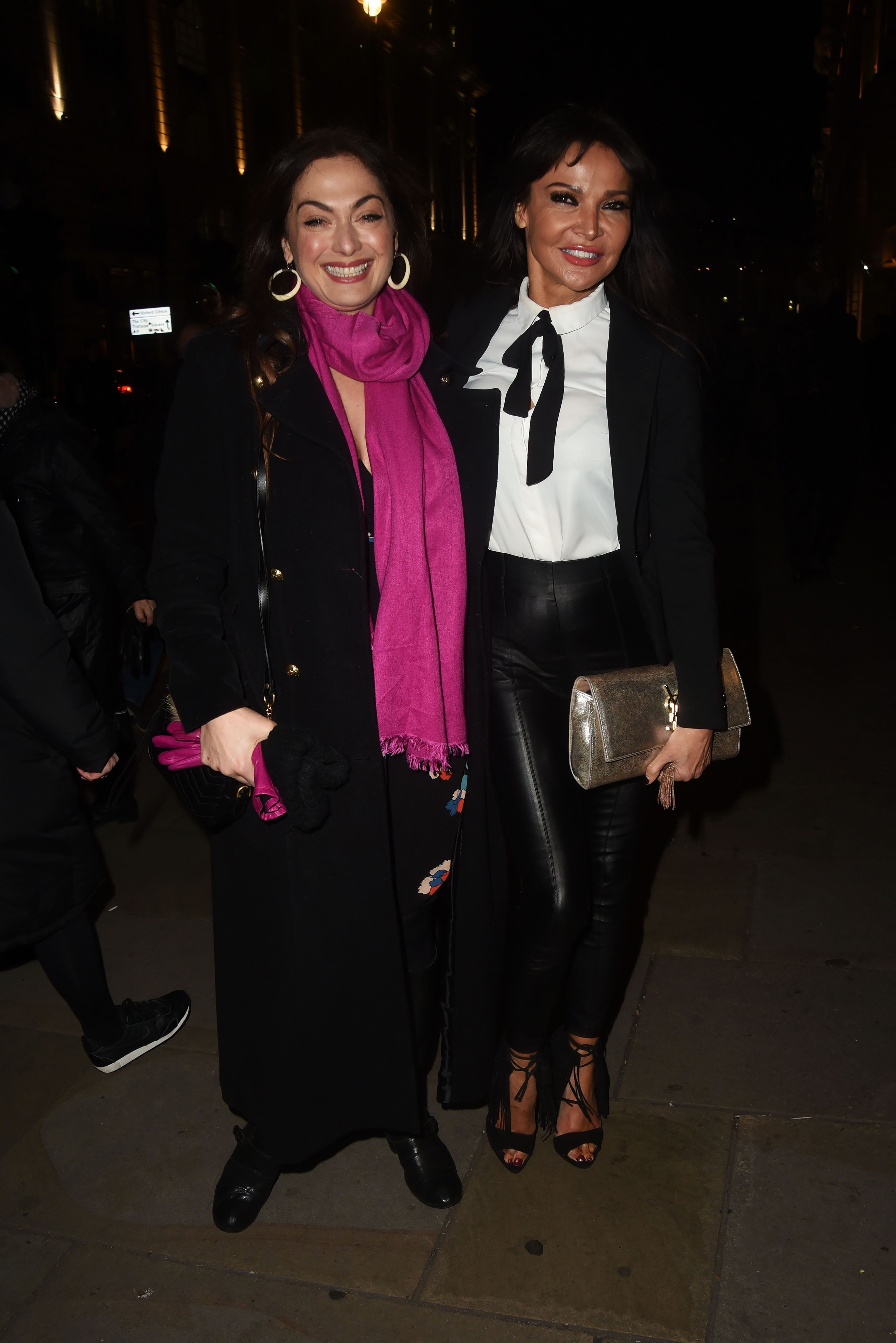 Lizzie Cundy pose for the camera while at the ITV Gala Party