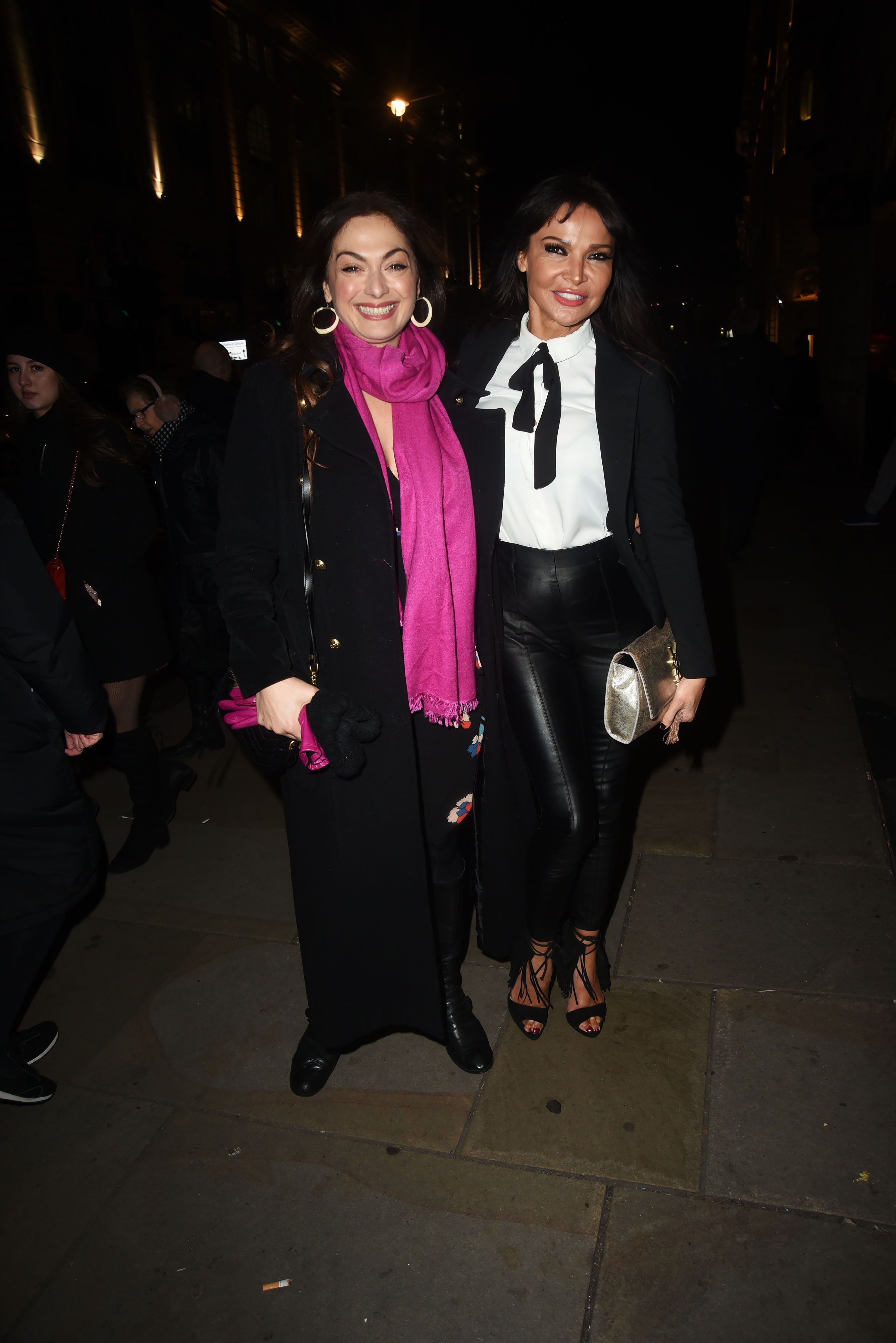 Lizzie Cundy pose for the camera while at the ITV Gala Party