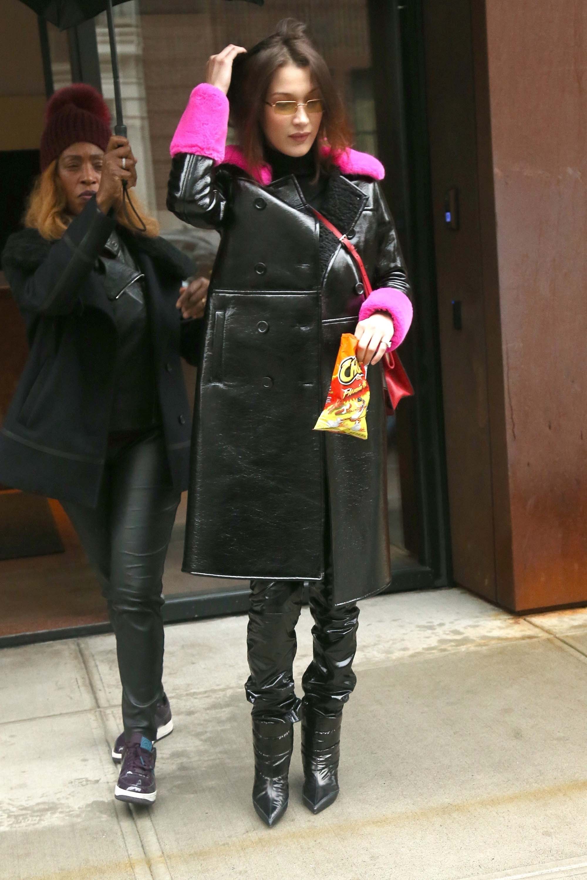 Bella Hadid is seen leaving her apartment