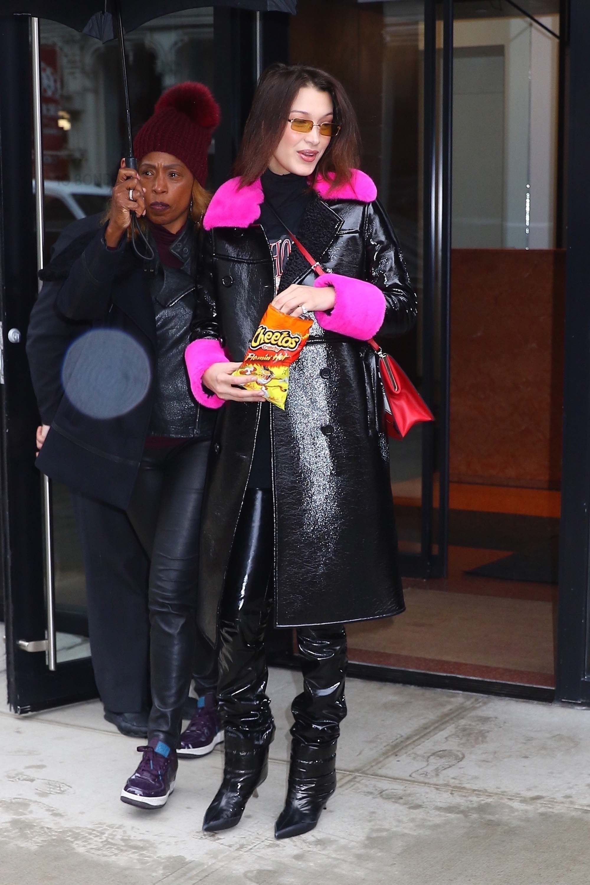 Bella Hadid is seen leaving her apartment