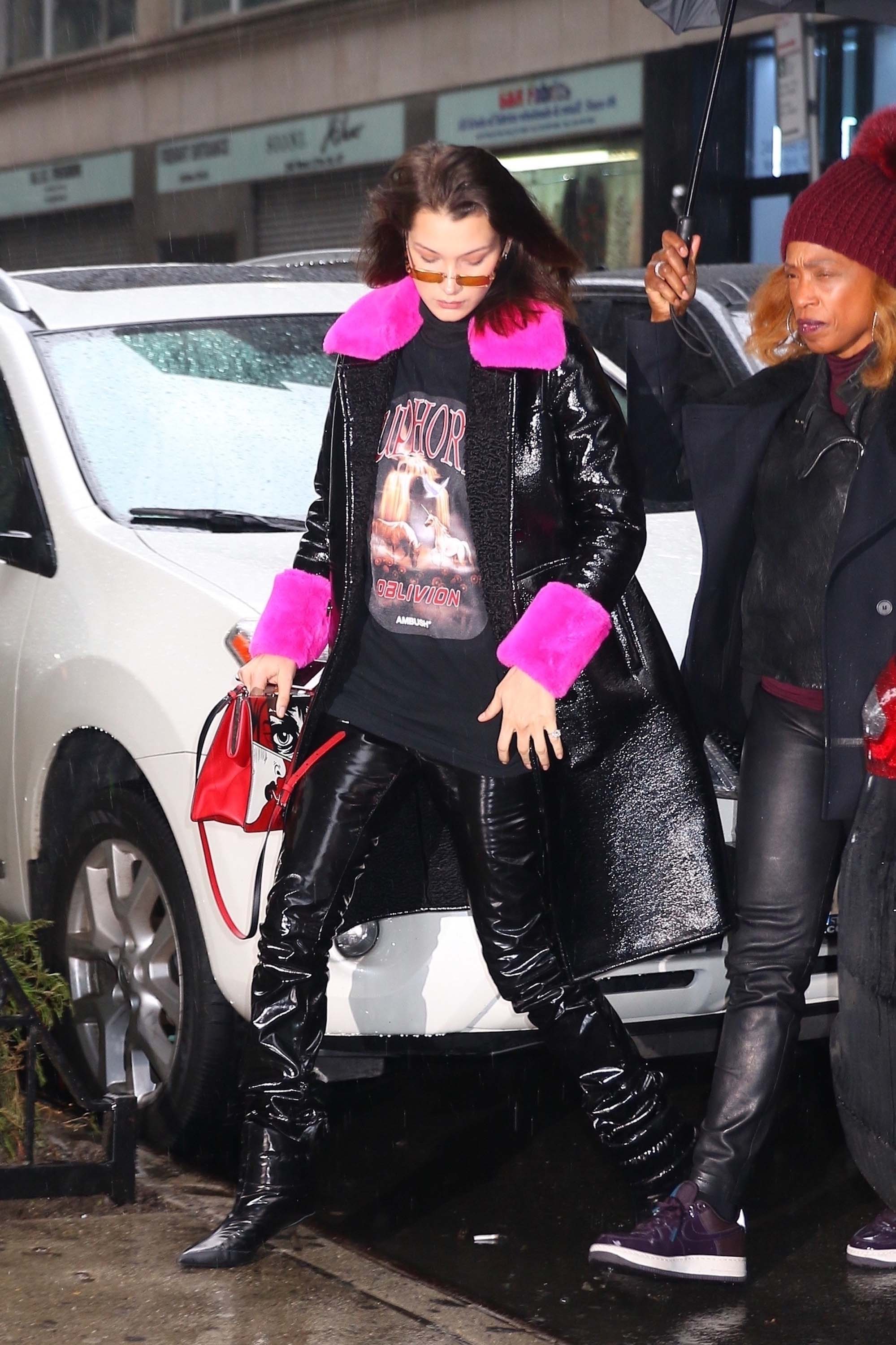 Bella Hadid is seen leaving her apartment