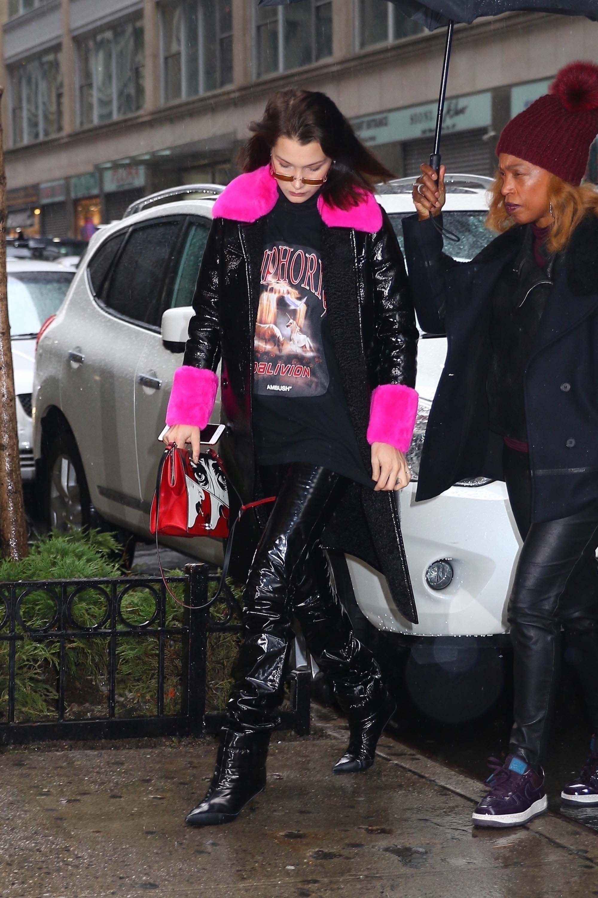 Bella Hadid is seen leaving her apartment