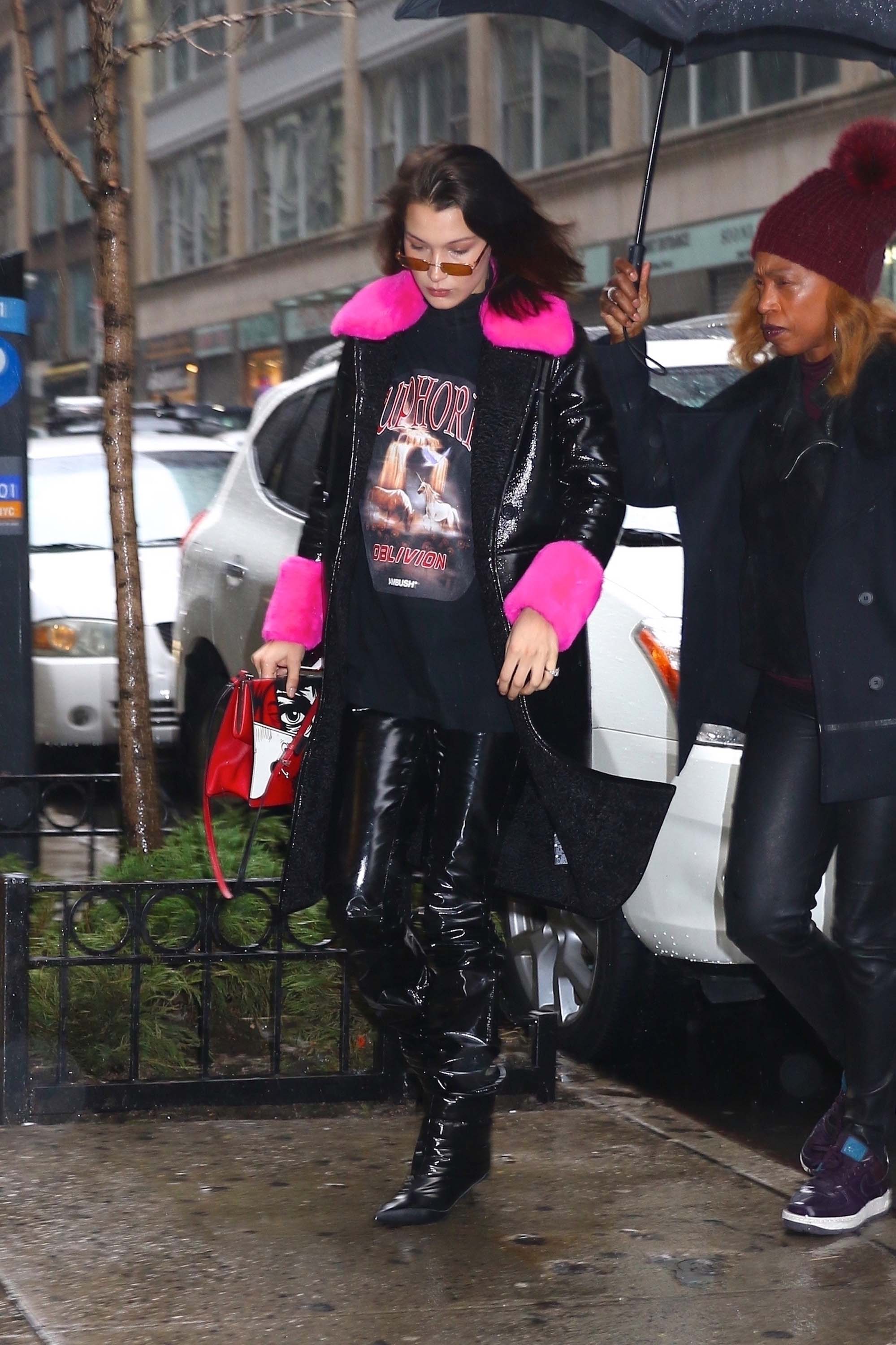 Bella Hadid is seen leaving her apartment