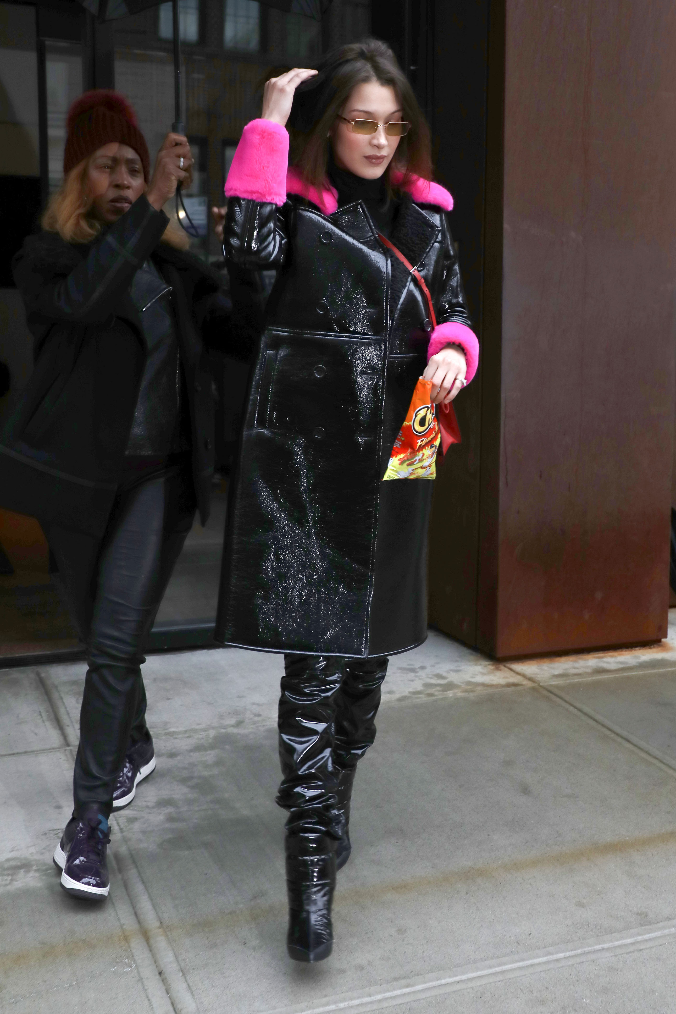 Bella Hadid is seen leaving her apartment