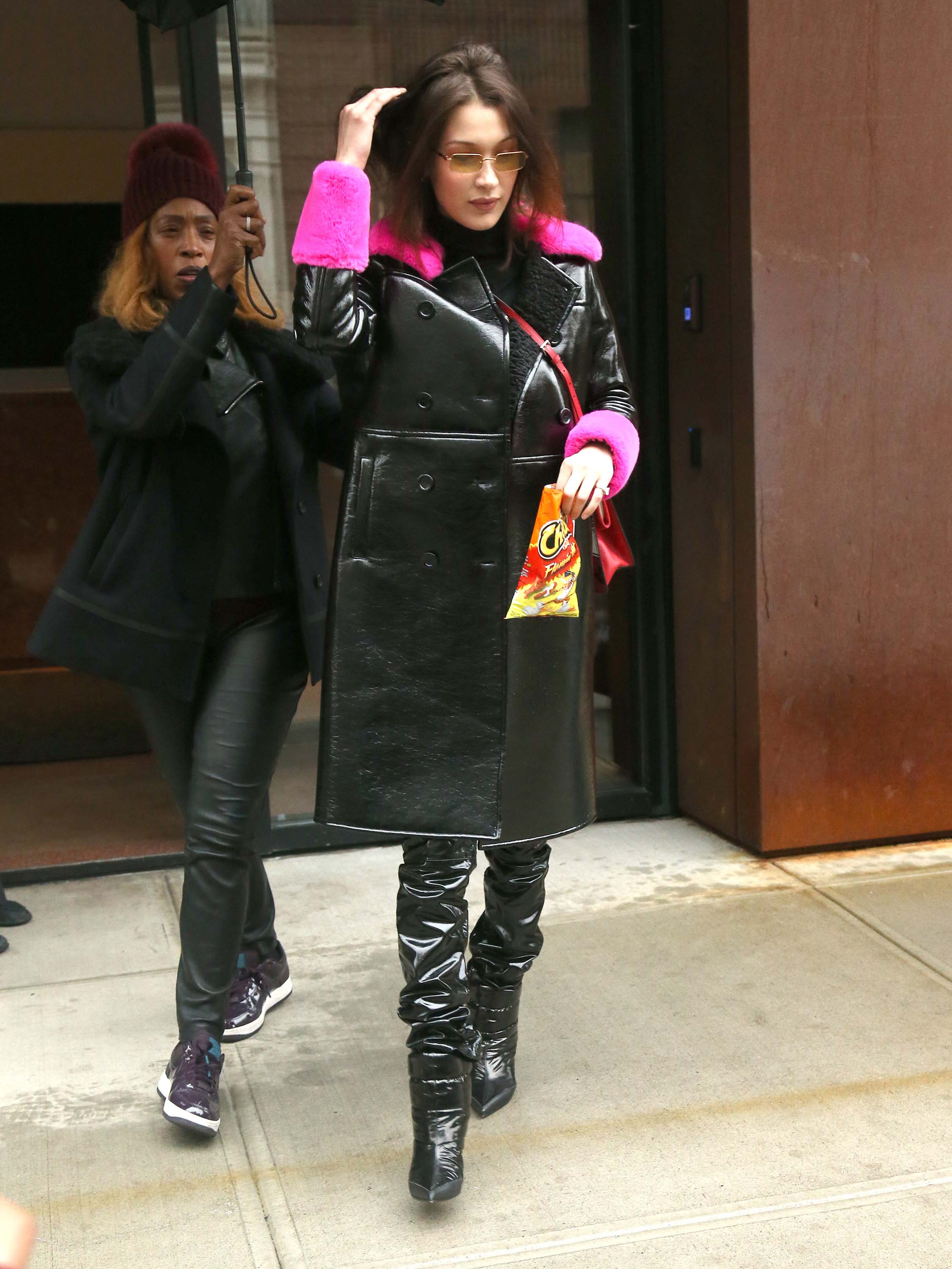 Bella Hadid is seen leaving her apartment