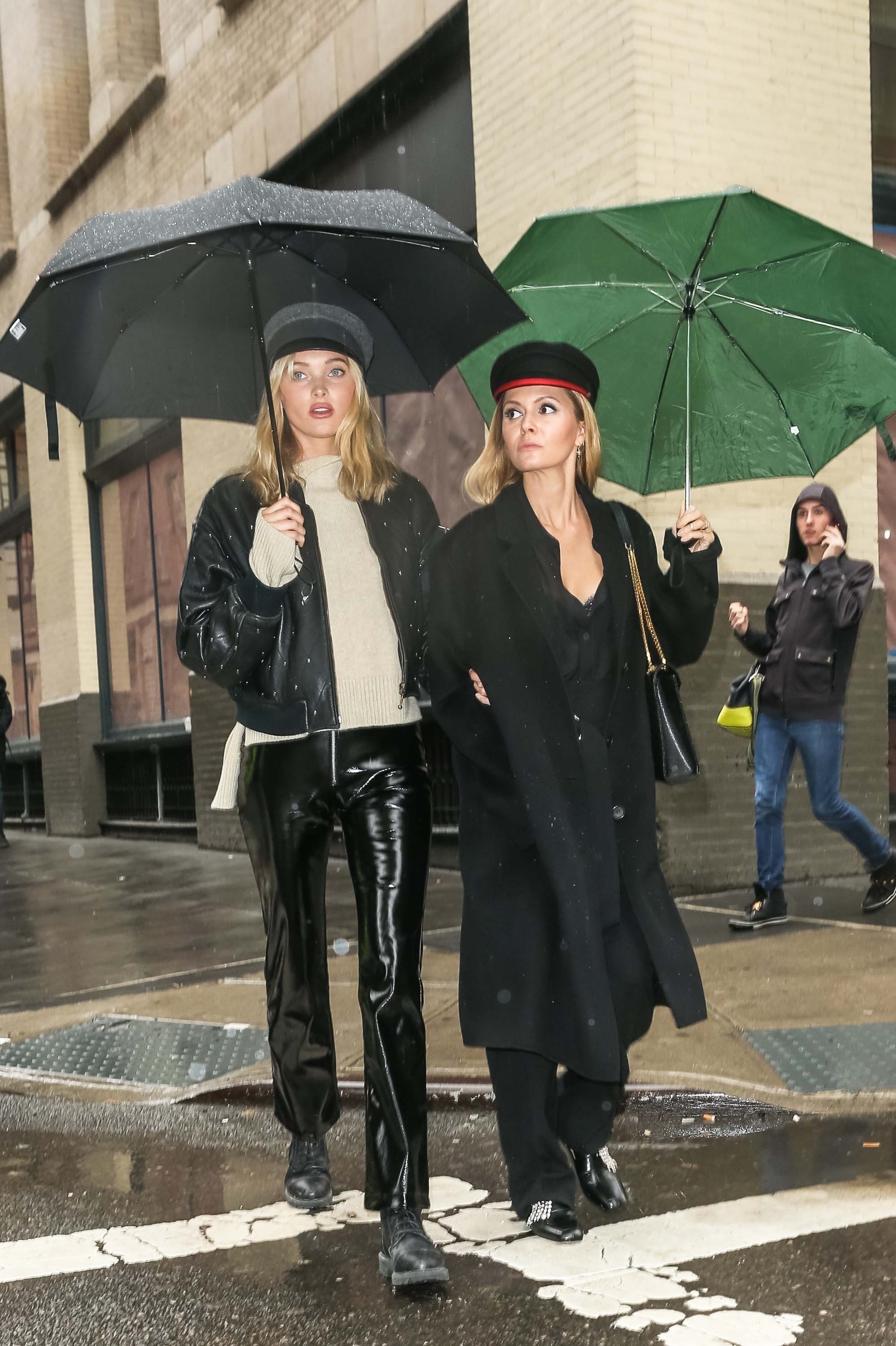 Elsa Hosk out and about with a friend in NYC