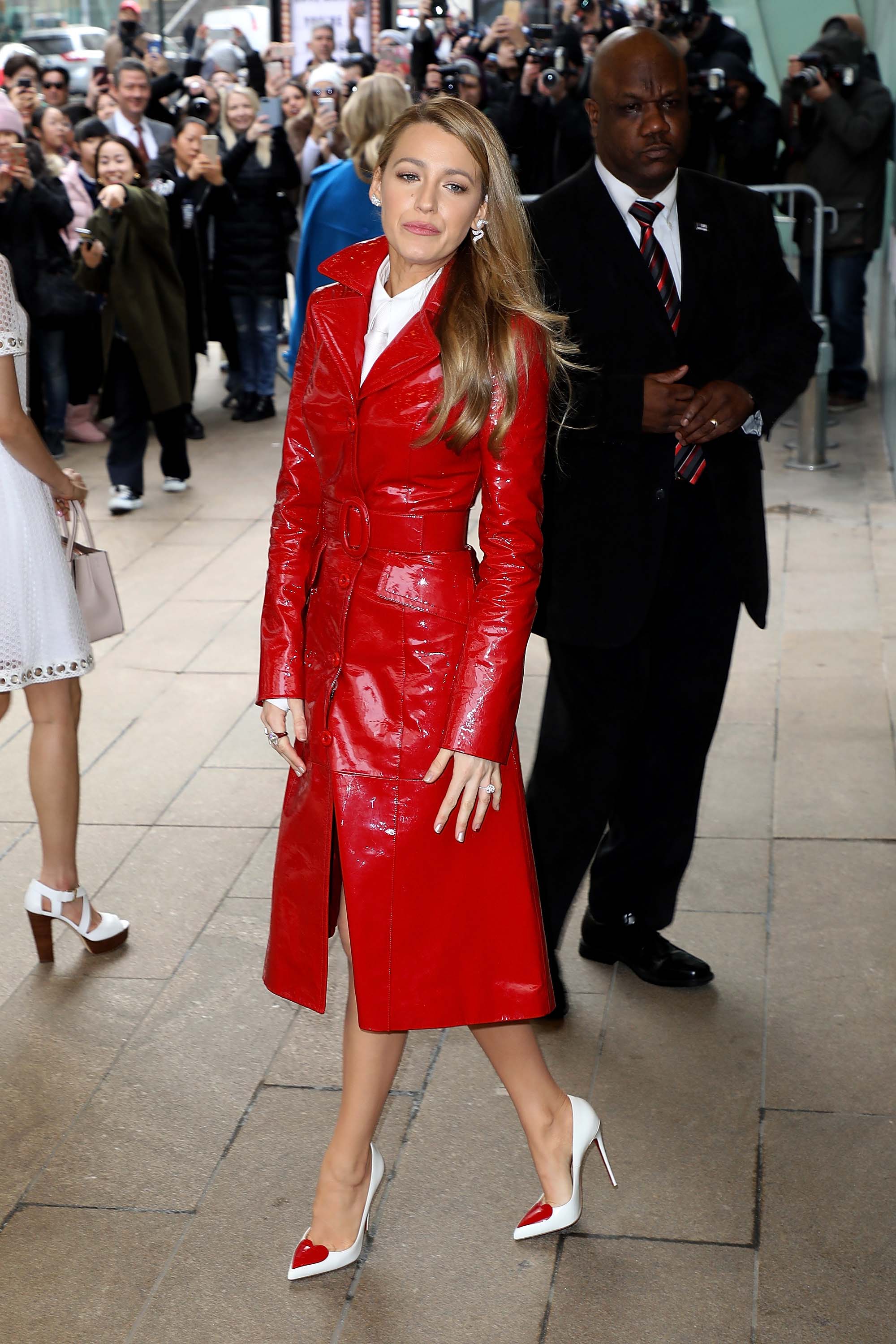 Blake Lively arrives at the Michael Kors show
