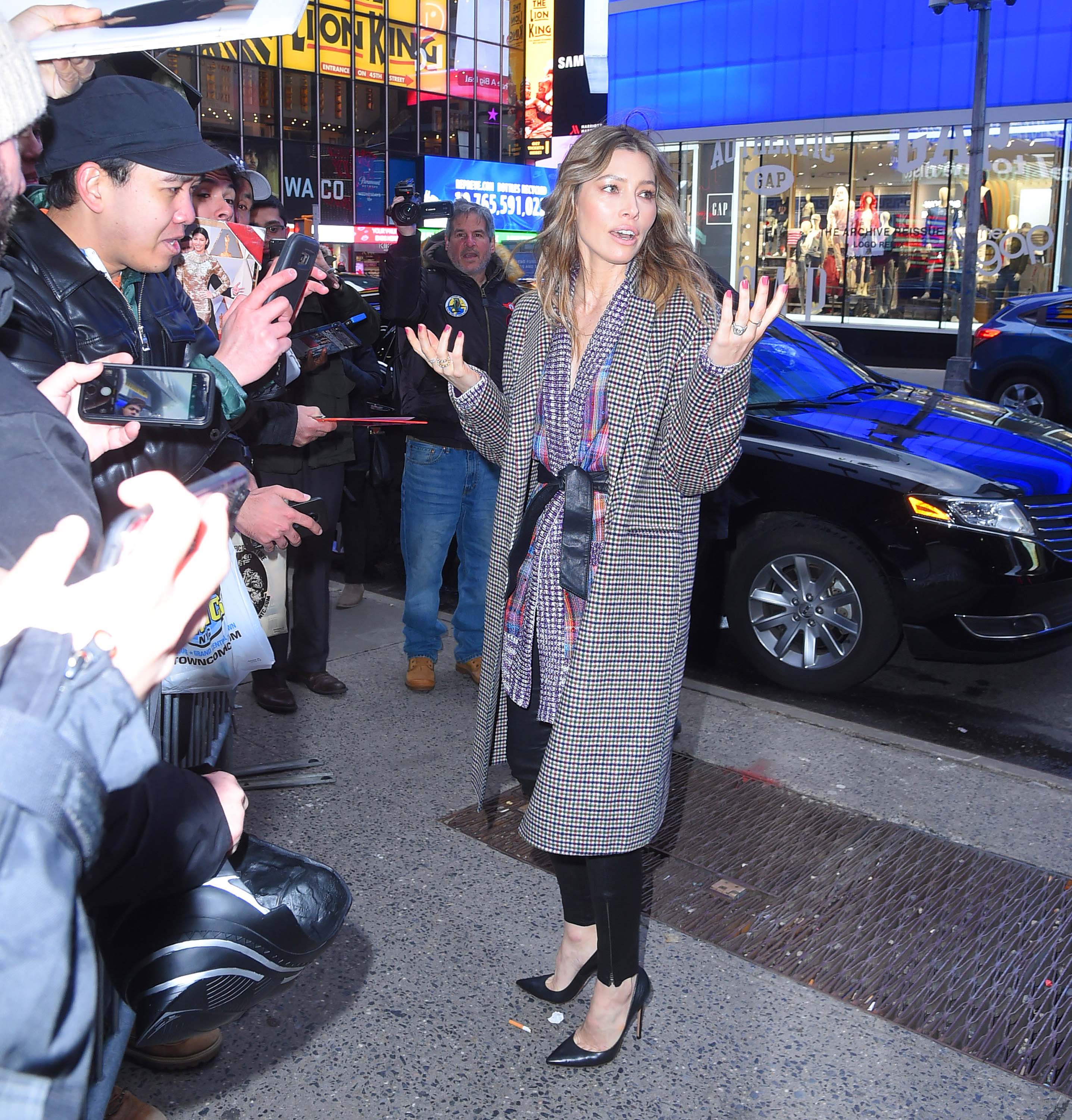 Jessica Biel arrives at ‘Good Morning America’