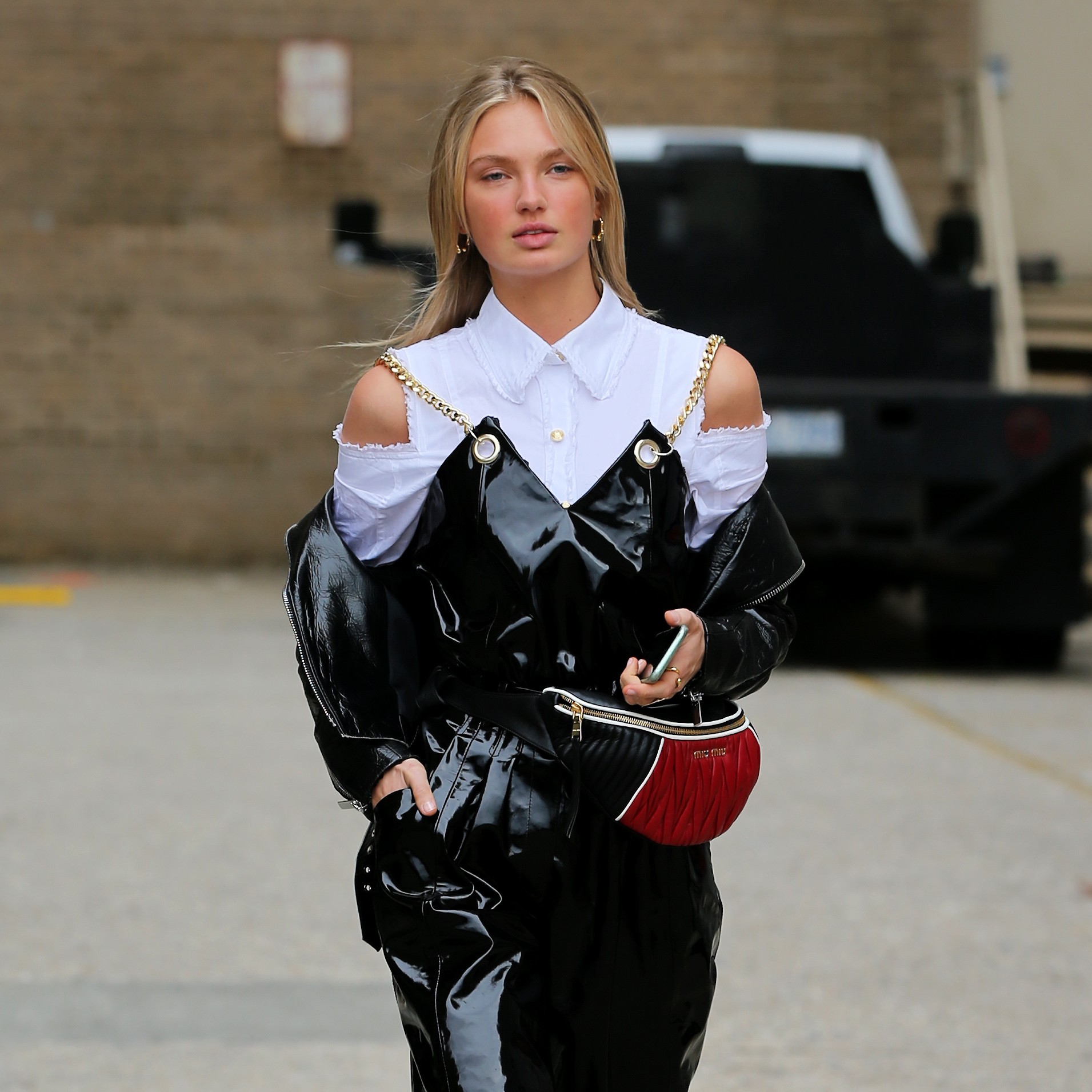 Romee Strijd attends Ralph Lauren AW18 at Skylight Clarkson