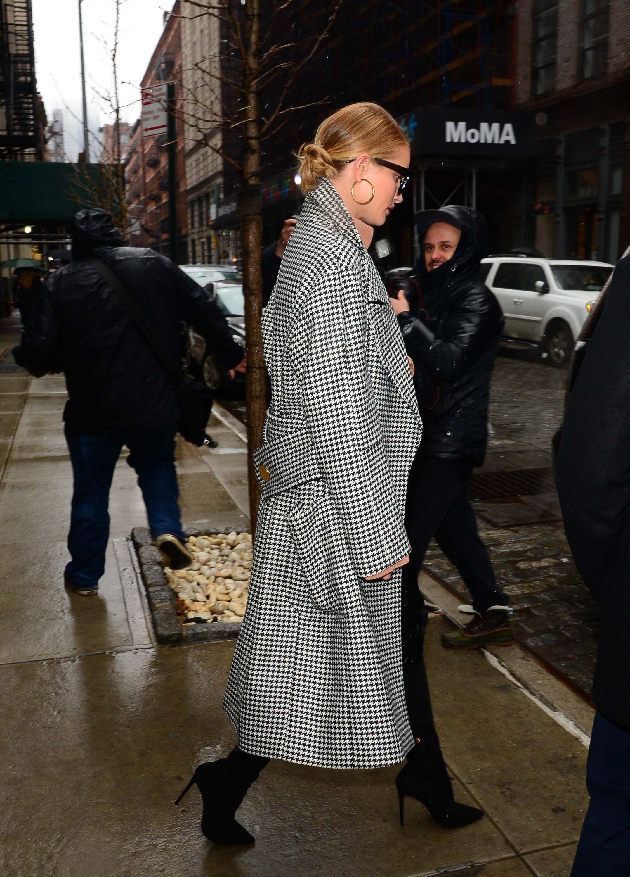 Rosie Huntington Whiteley seen leaving her hotel