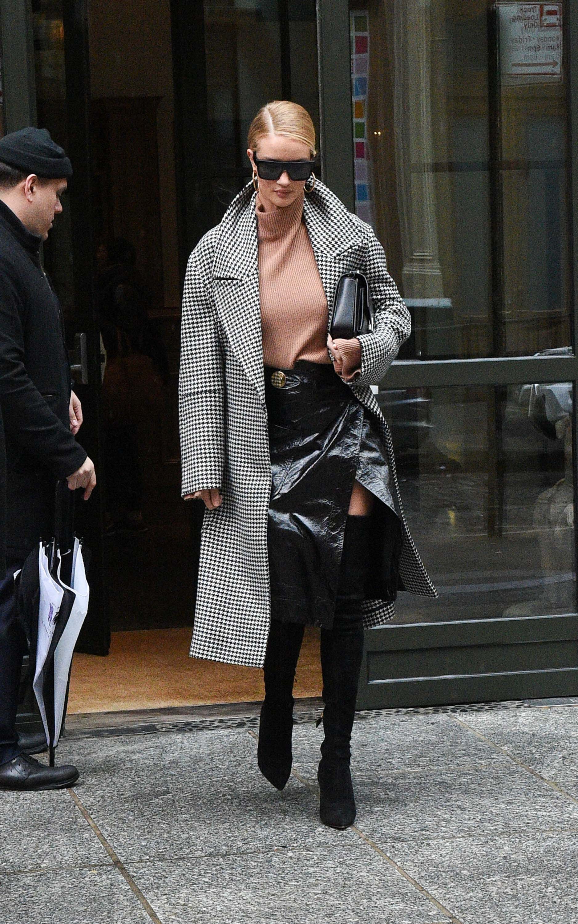 Rosie Huntington Whiteley seen leaving her hotel