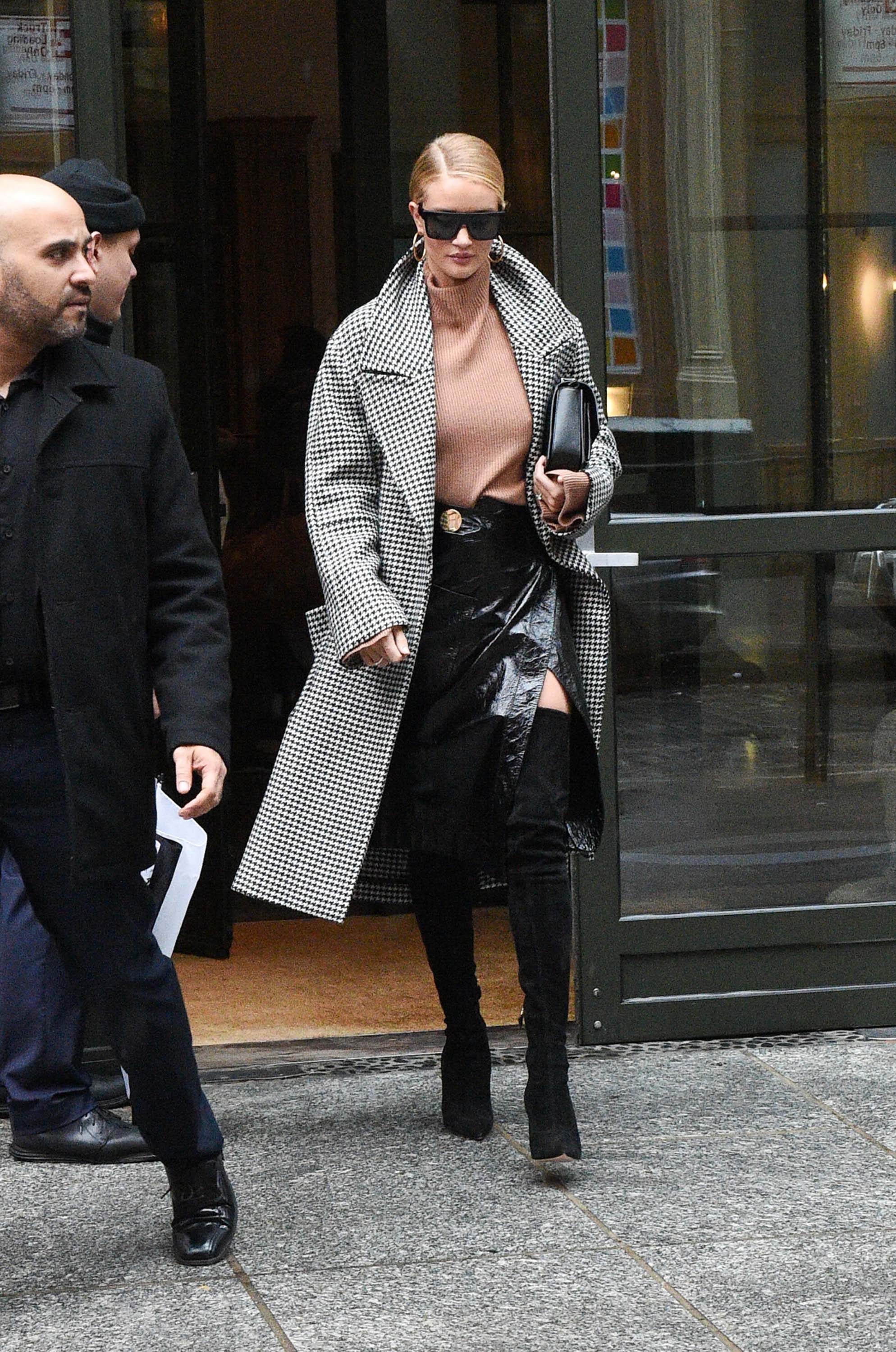 Rosie Huntington Whiteley seen leaving her hotel