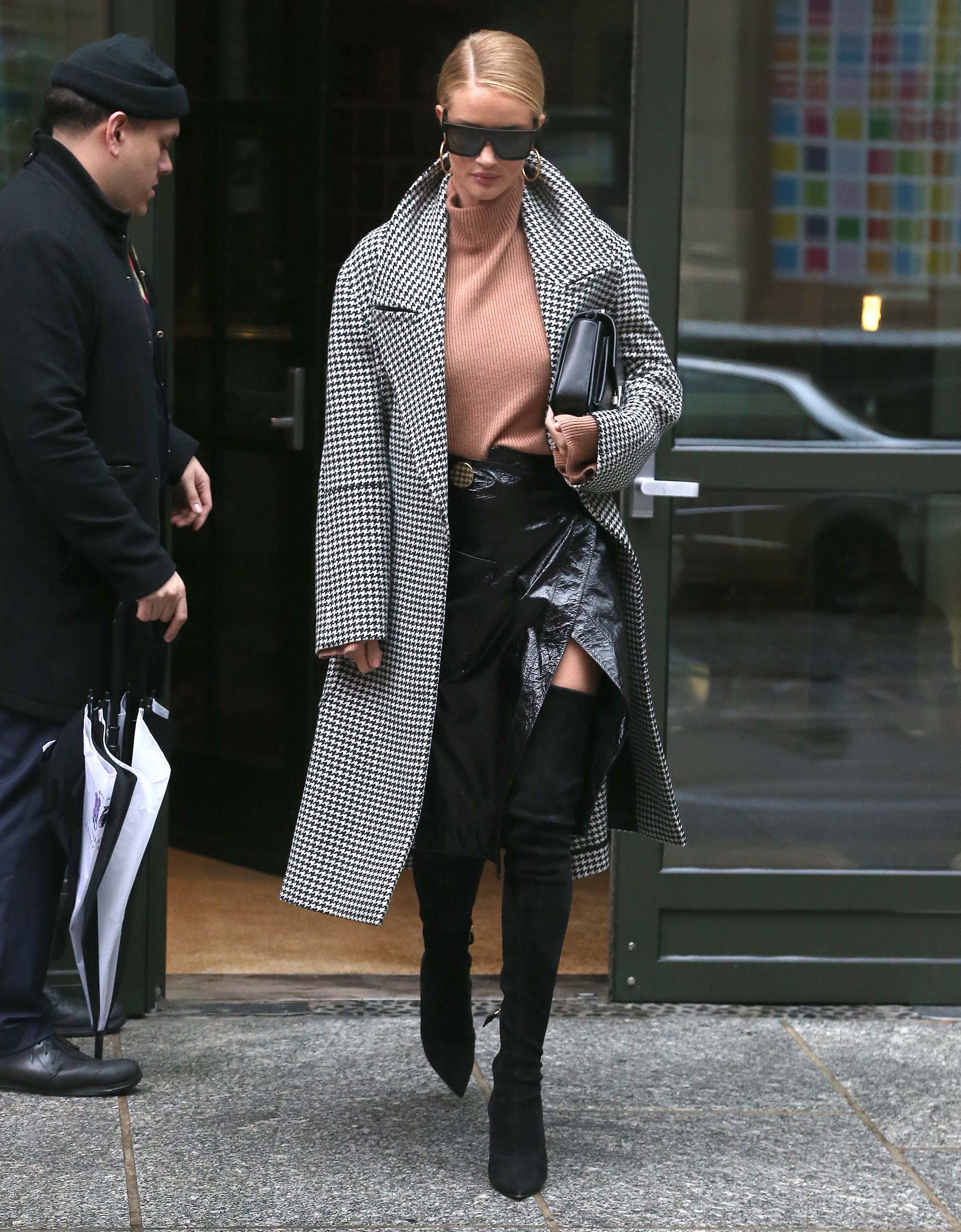 Rosie Huntington Whiteley seen leaving her hotel