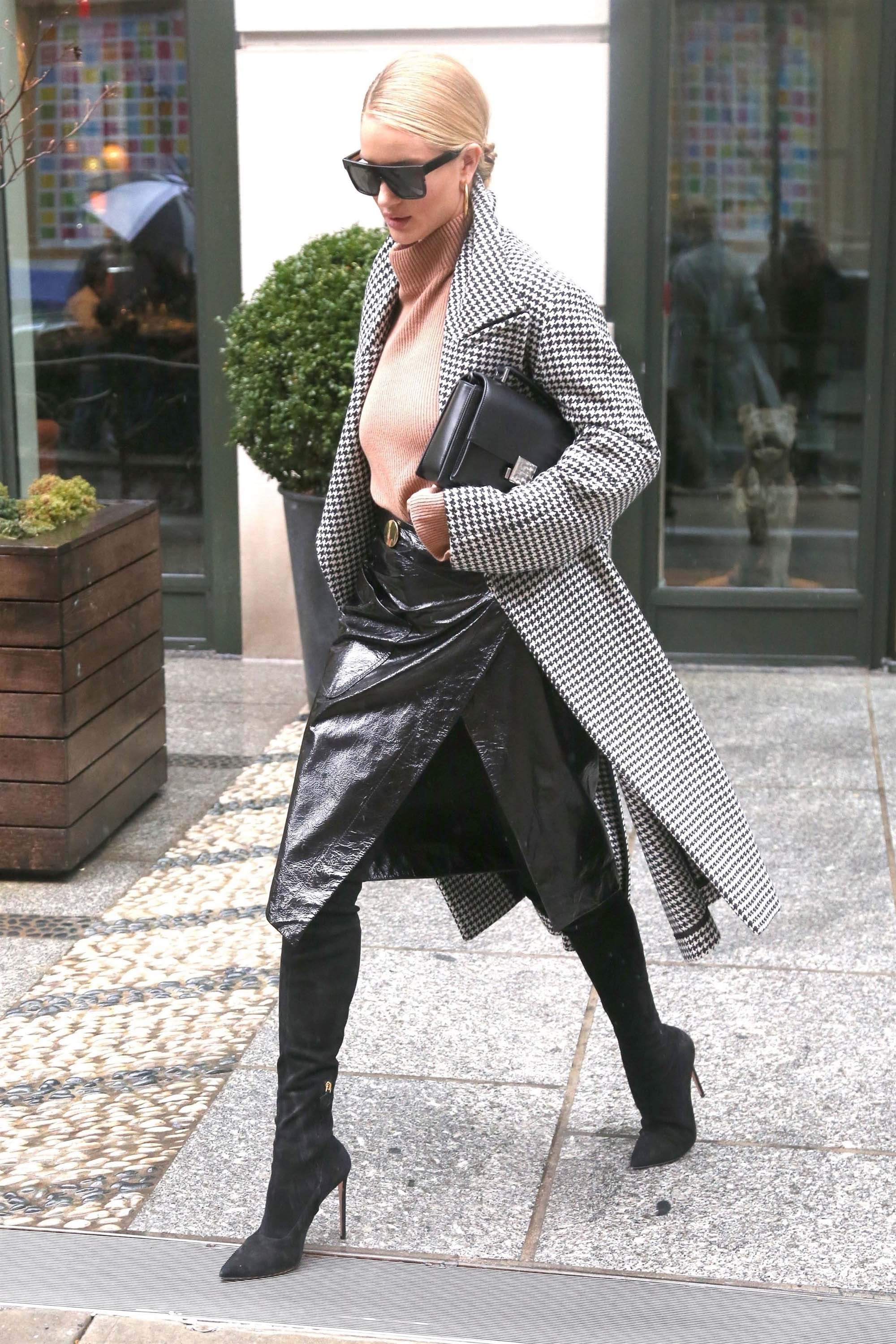 Rosie Huntington Whiteley seen leaving her hotel