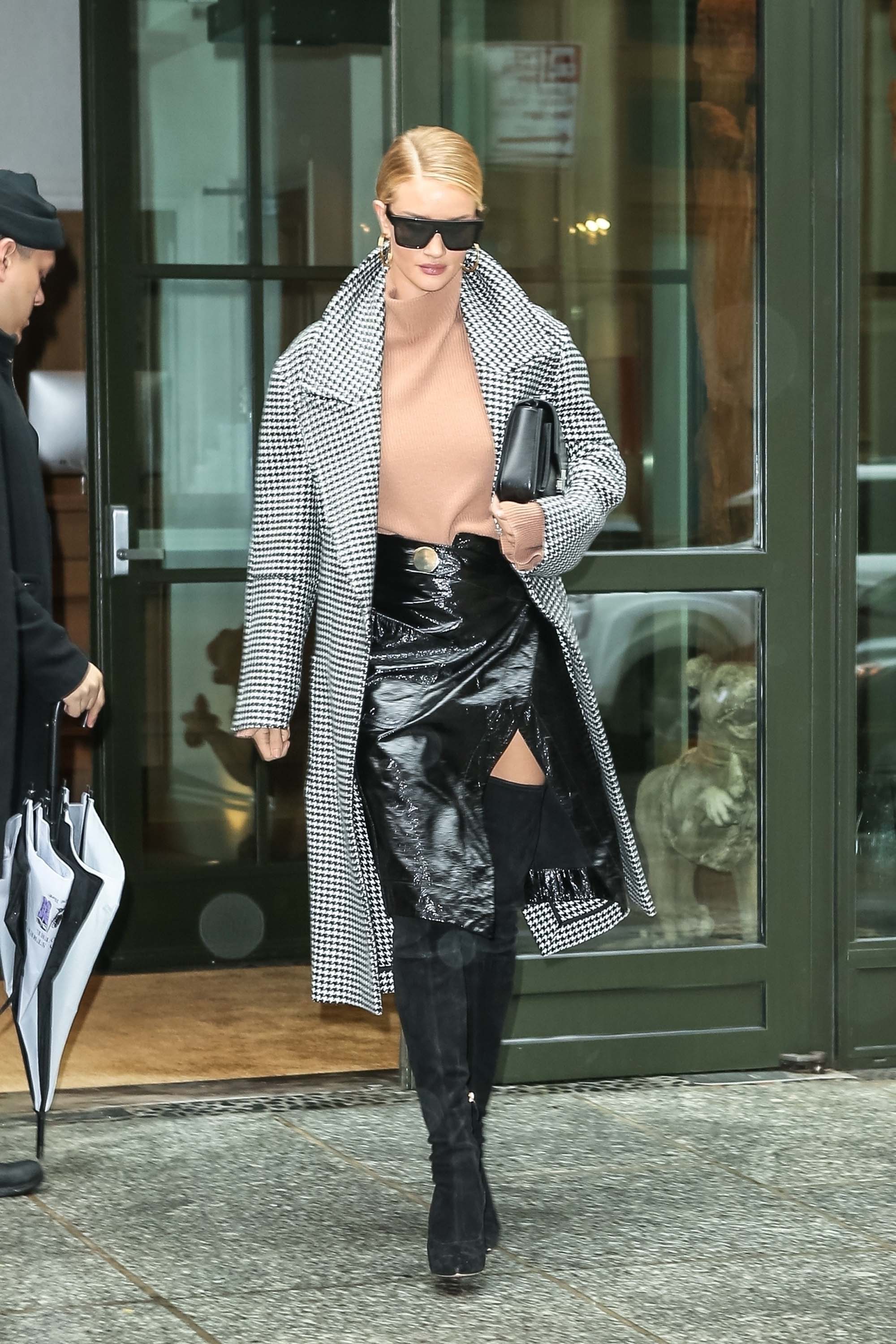 Rosie Huntington Whiteley seen leaving her hotel