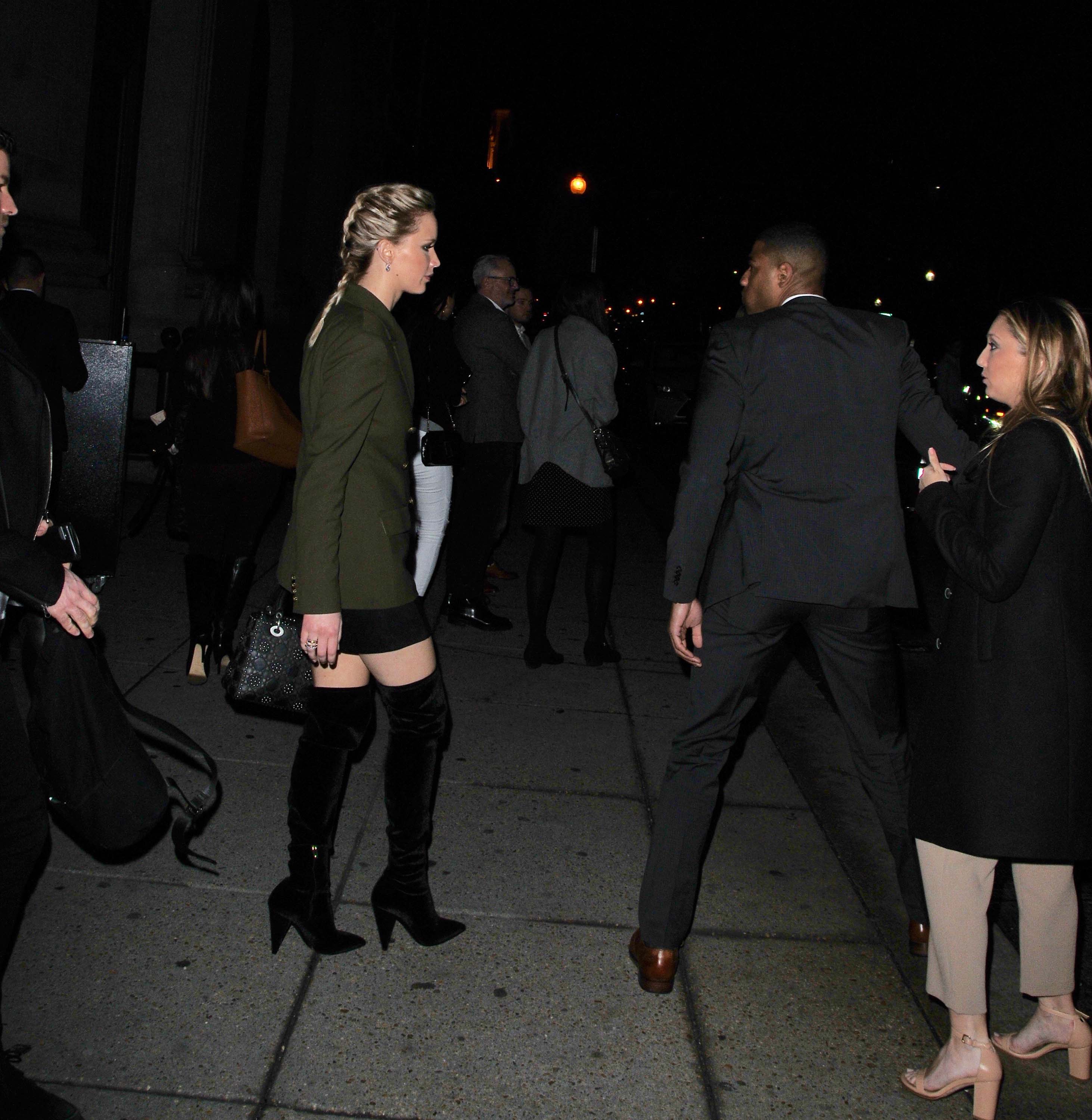 Jennifer Lawrence attends the screening of their new film Red Sparrow