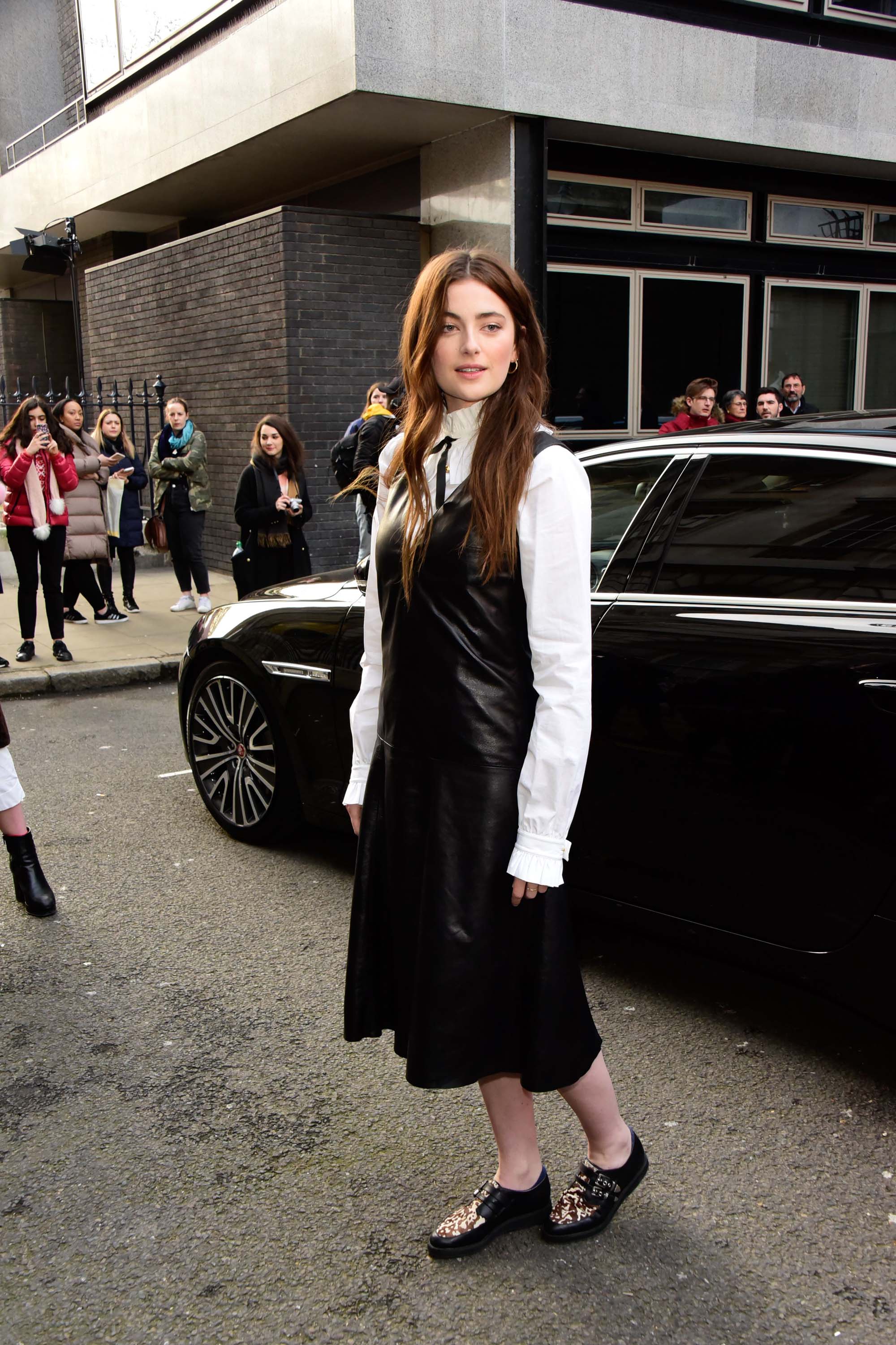 Millie Brady attends Mulberry show