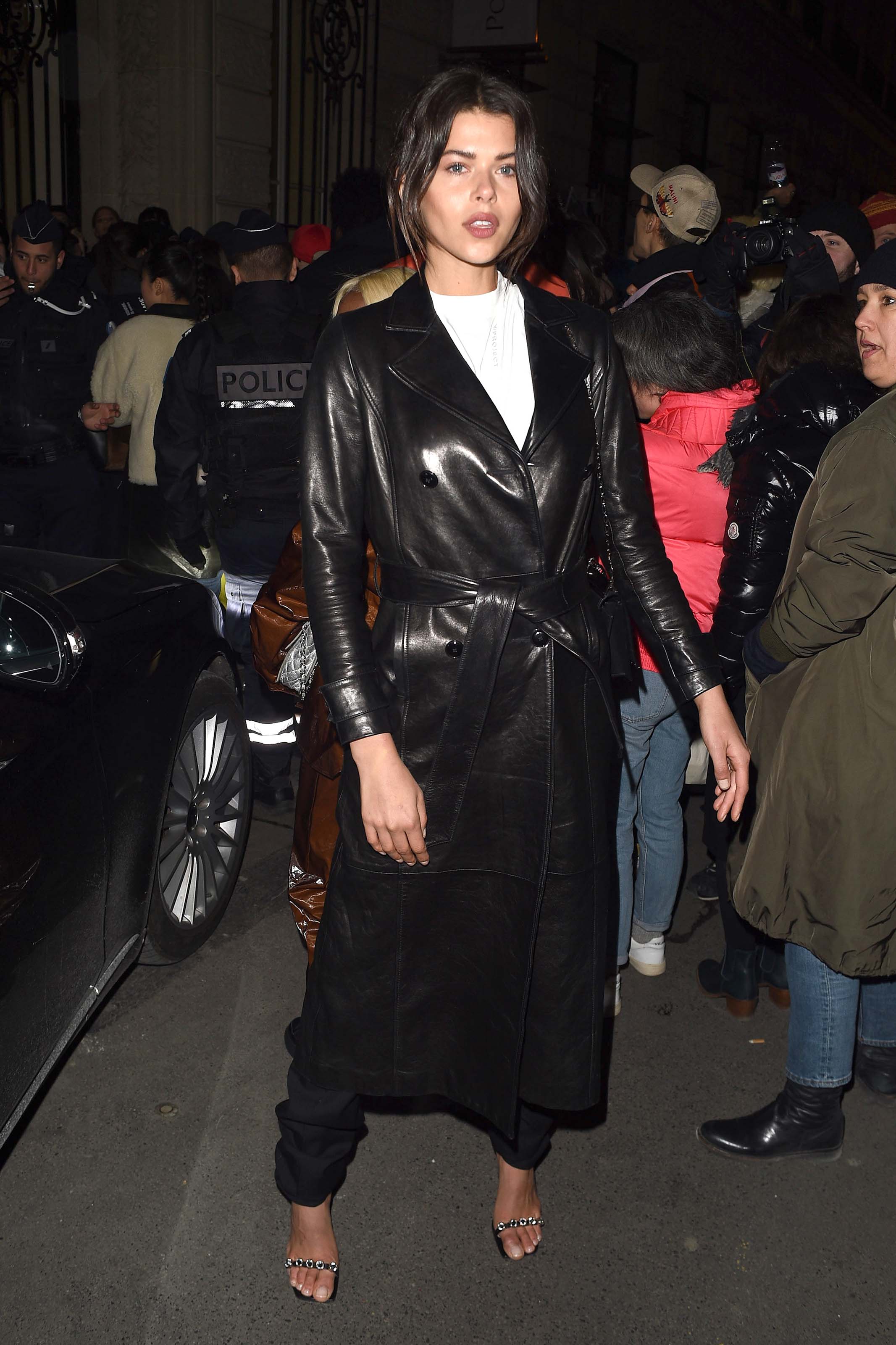 Georgia Fowler outside the Off-White show