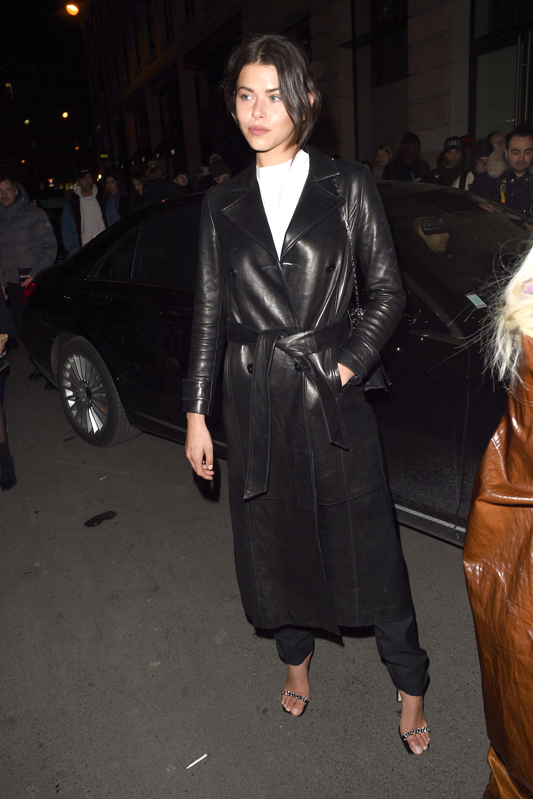 Georgia Fowler outside the Off-White show