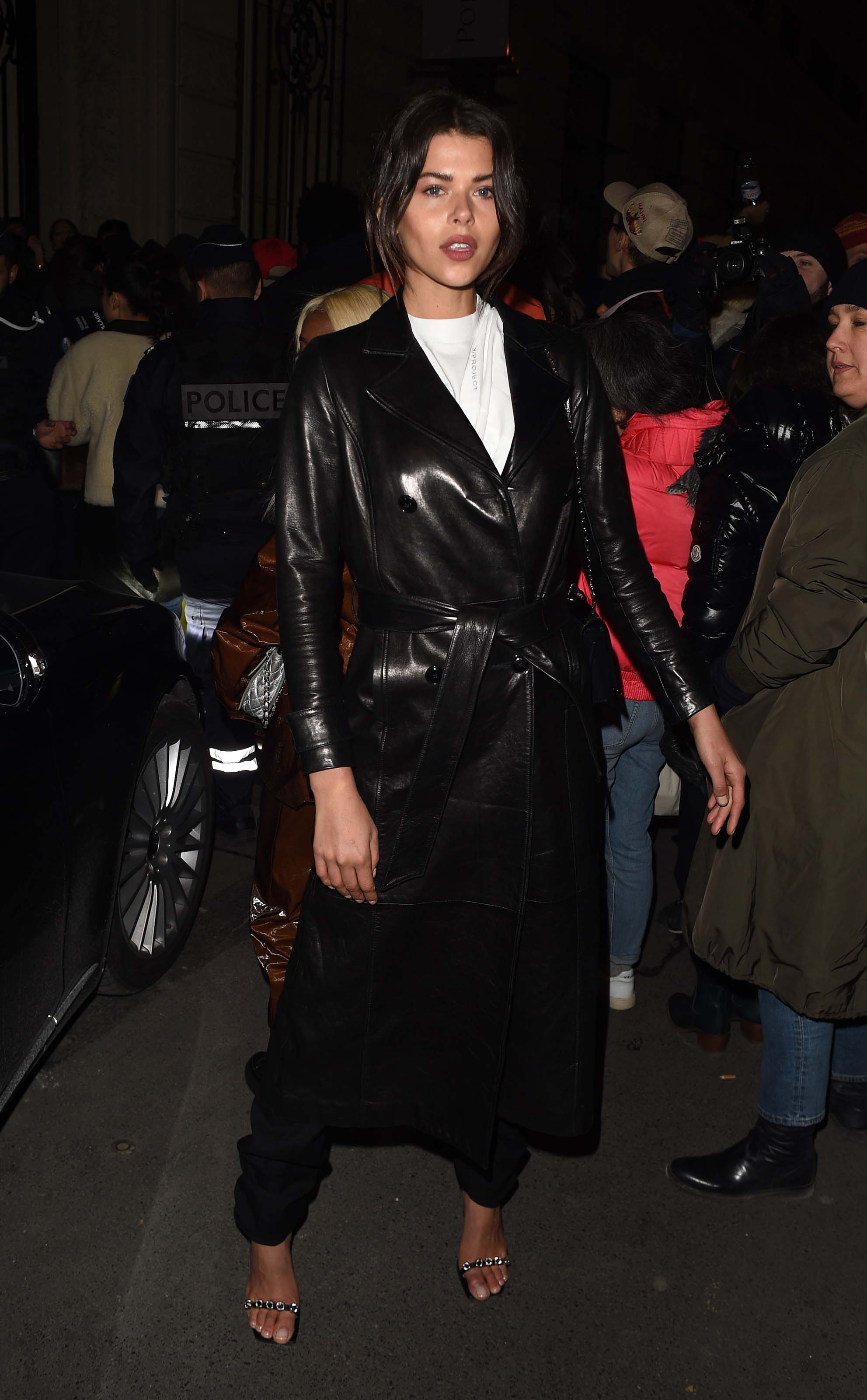 Georgia Fowler outside the Off-White show