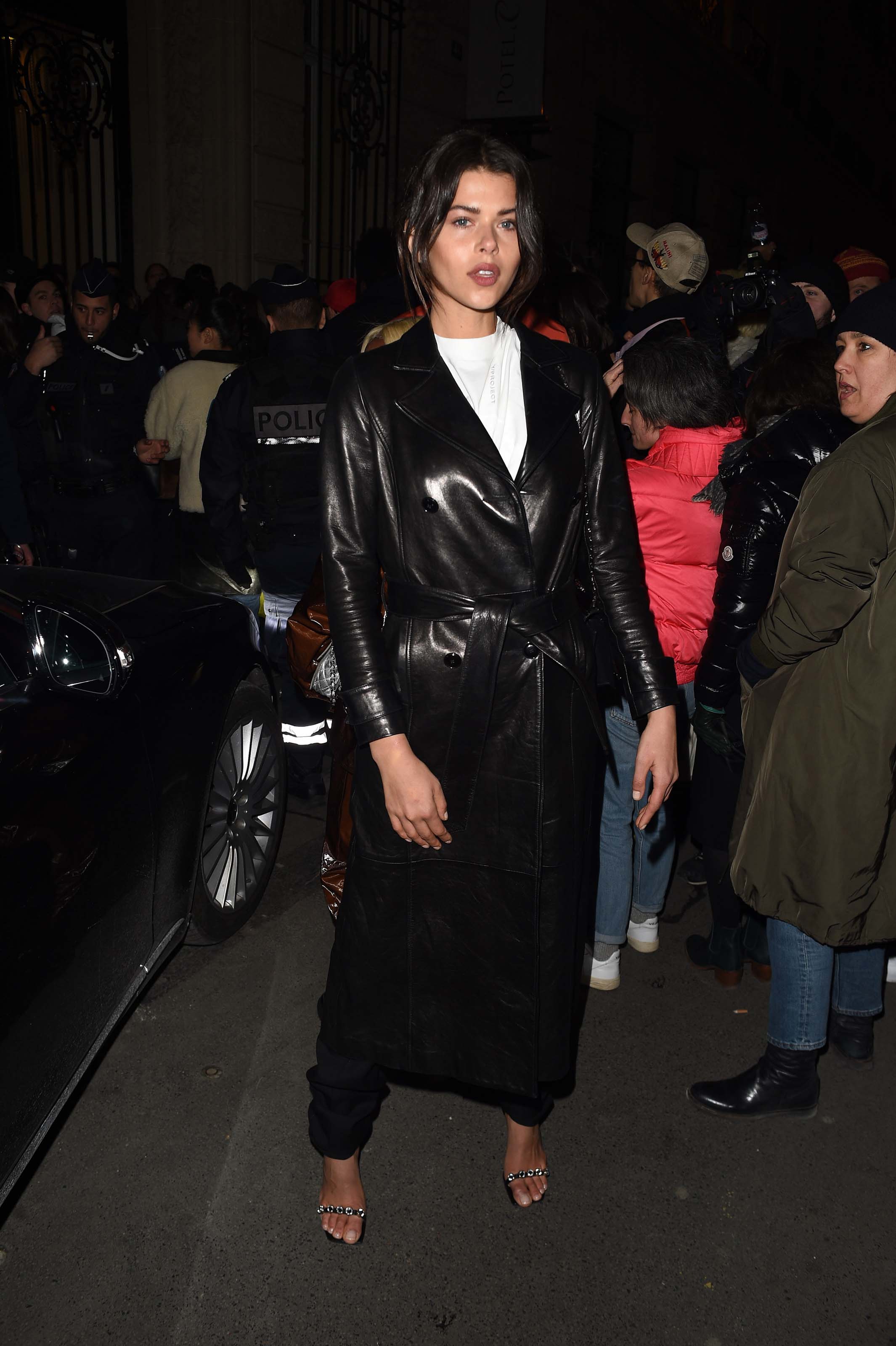 Georgia Fowler outside the Off-White show