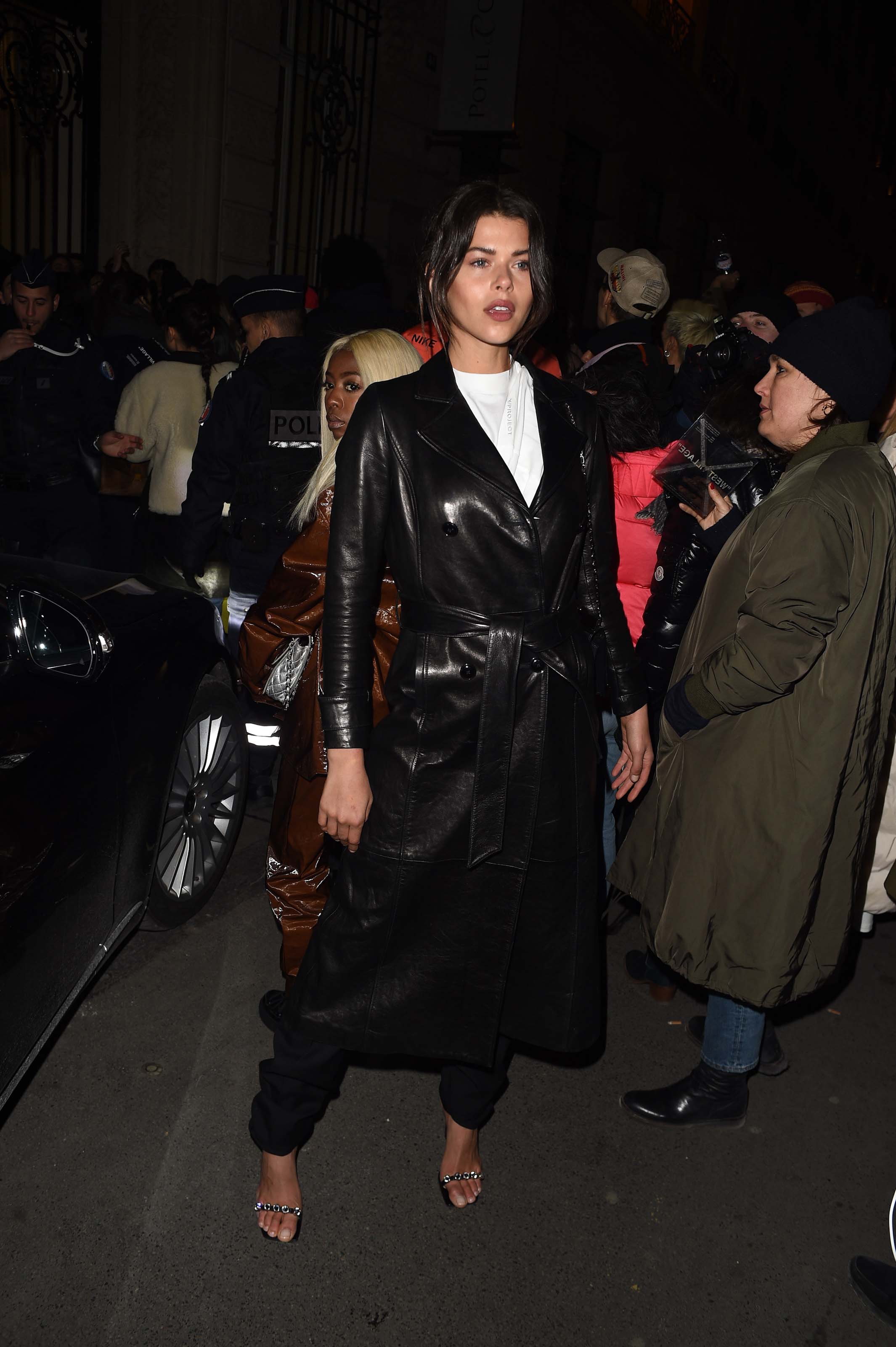 Georgia Fowler outside the Off-White show