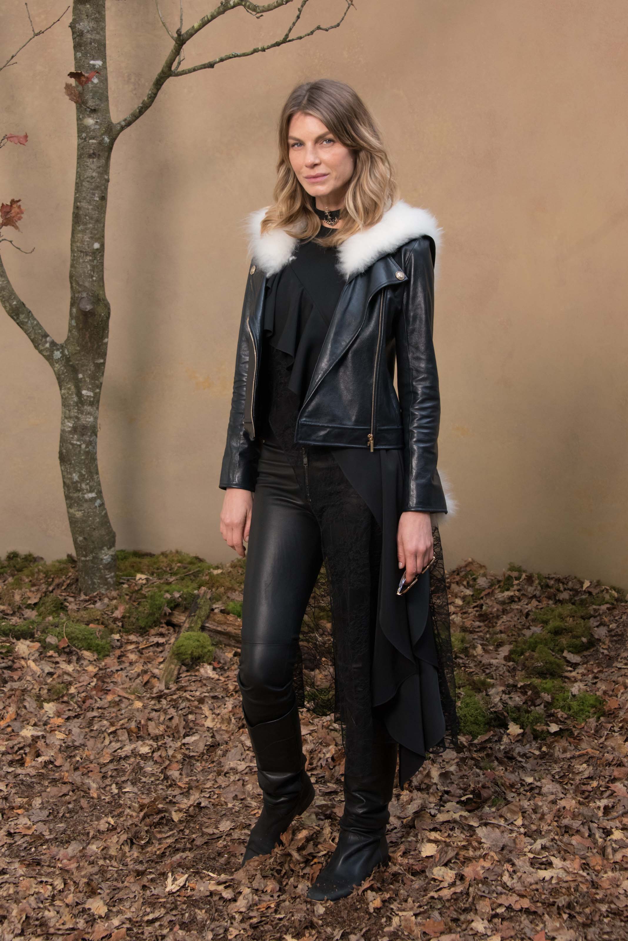 Angela Lindvall attends Chanel show